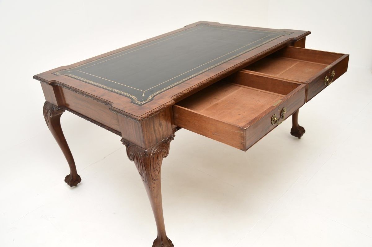 photo furniture Antique Mahogany Chippendale Revival Desk By Gillows