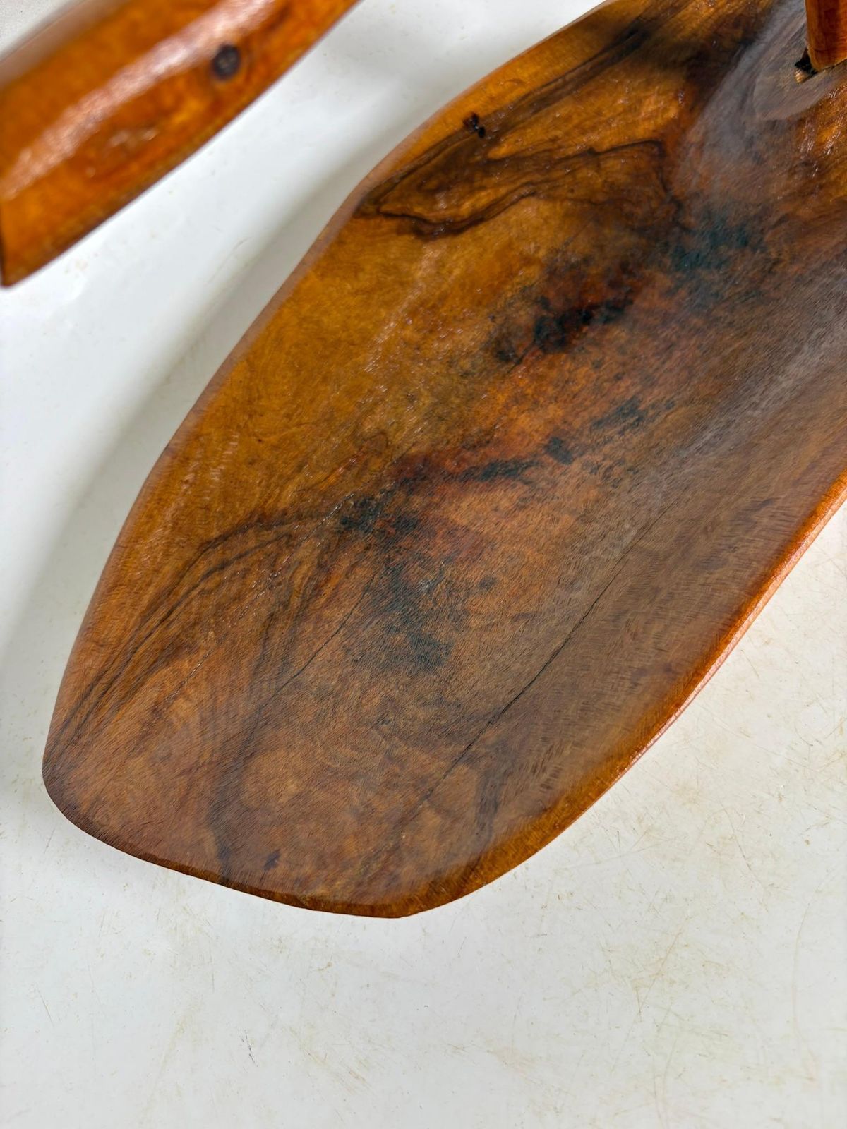 Olive Wood Fruit Basket, Handcrafted In France, Rustic Design, 1950s photo vinterior