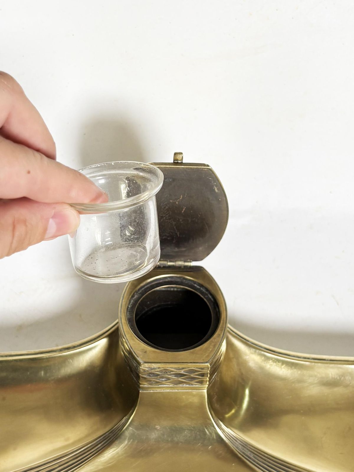 photo for sale Art Nouveau Brass Inkwell, France, 1900