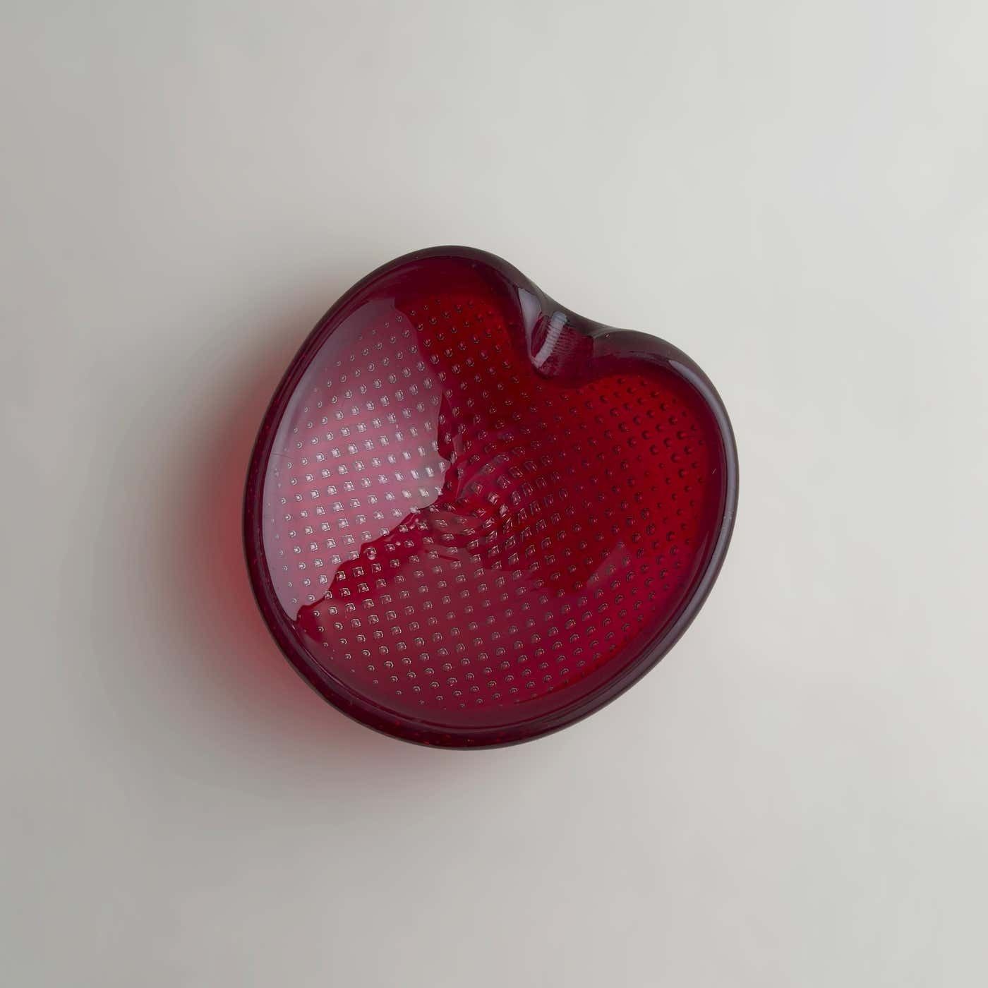 Murano Ruby Red Glass Ashtray By Archimede Seguso, 1960s Italy photo vinterior