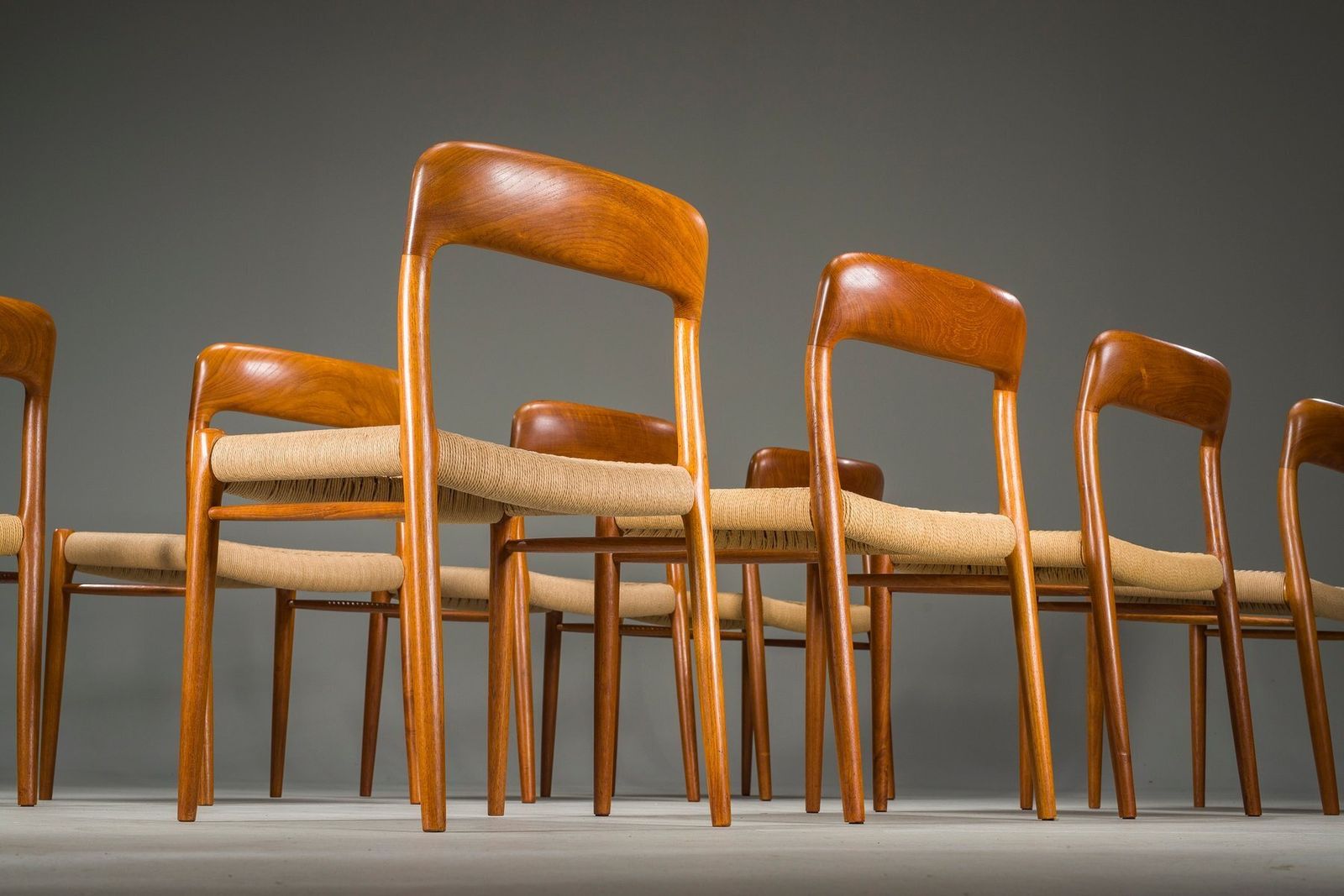 photo buy Danish Teak Model 75 Dining Chairs By Niels Møller, 1960s, Set Of 8
