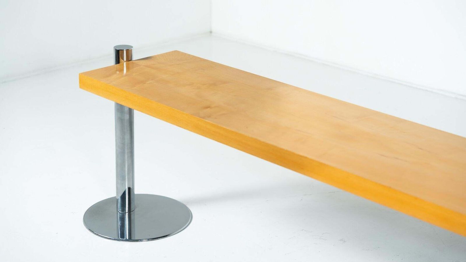 Console In Ash Wood And Metal Attributed To Sergio Asti For Poltronova, 1970s photo vintage