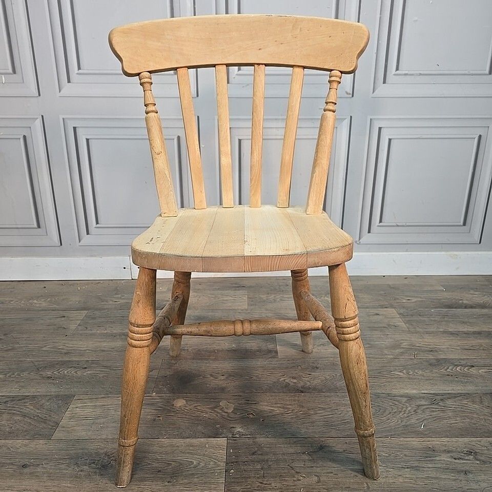 photo for sale Antique Wooden Farmhouse Chairs   Victorian Style Turned Country Windsor  Solid