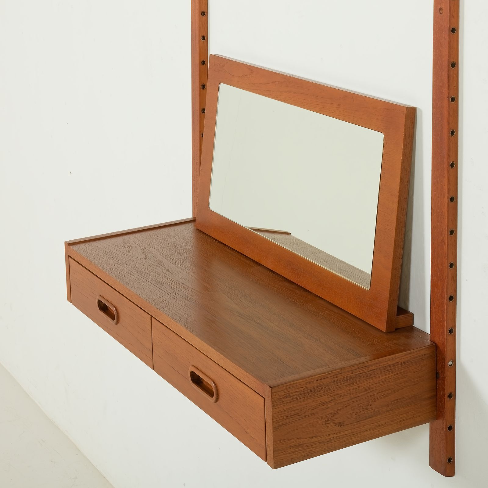 Scandinavian Mid Century Wall Unit With A Console And A Mirror, Denmark, 1970s photo buy