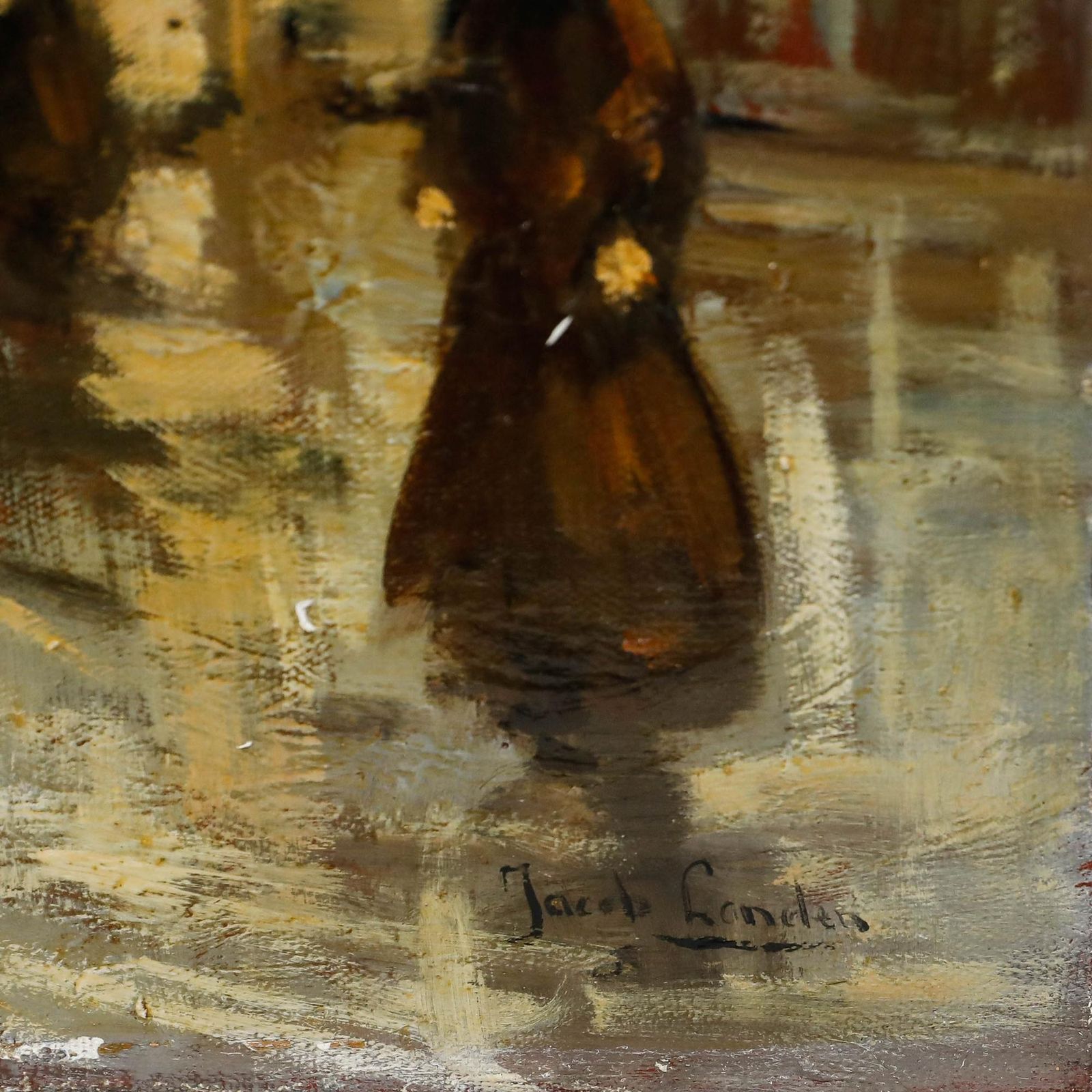 Jacob London (1872 1953)   Early 20th Century Oil, Parisian Street Scene photo vintage