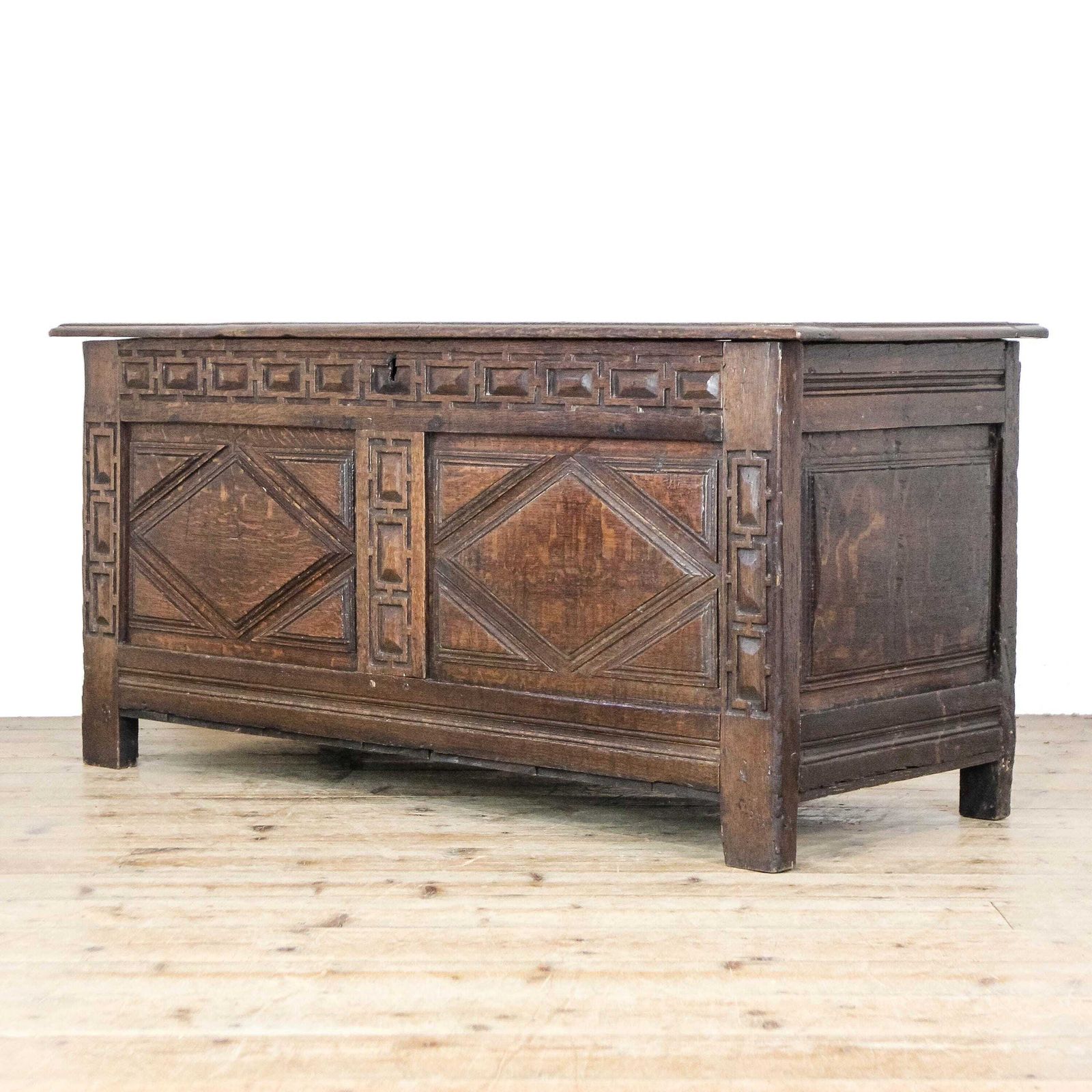 Antique 19th Century Oak Coffer | Antique Furniture | Antique Trunk | Antique Oak Blanket Box | Antique Storage (M 6696) photo furniture