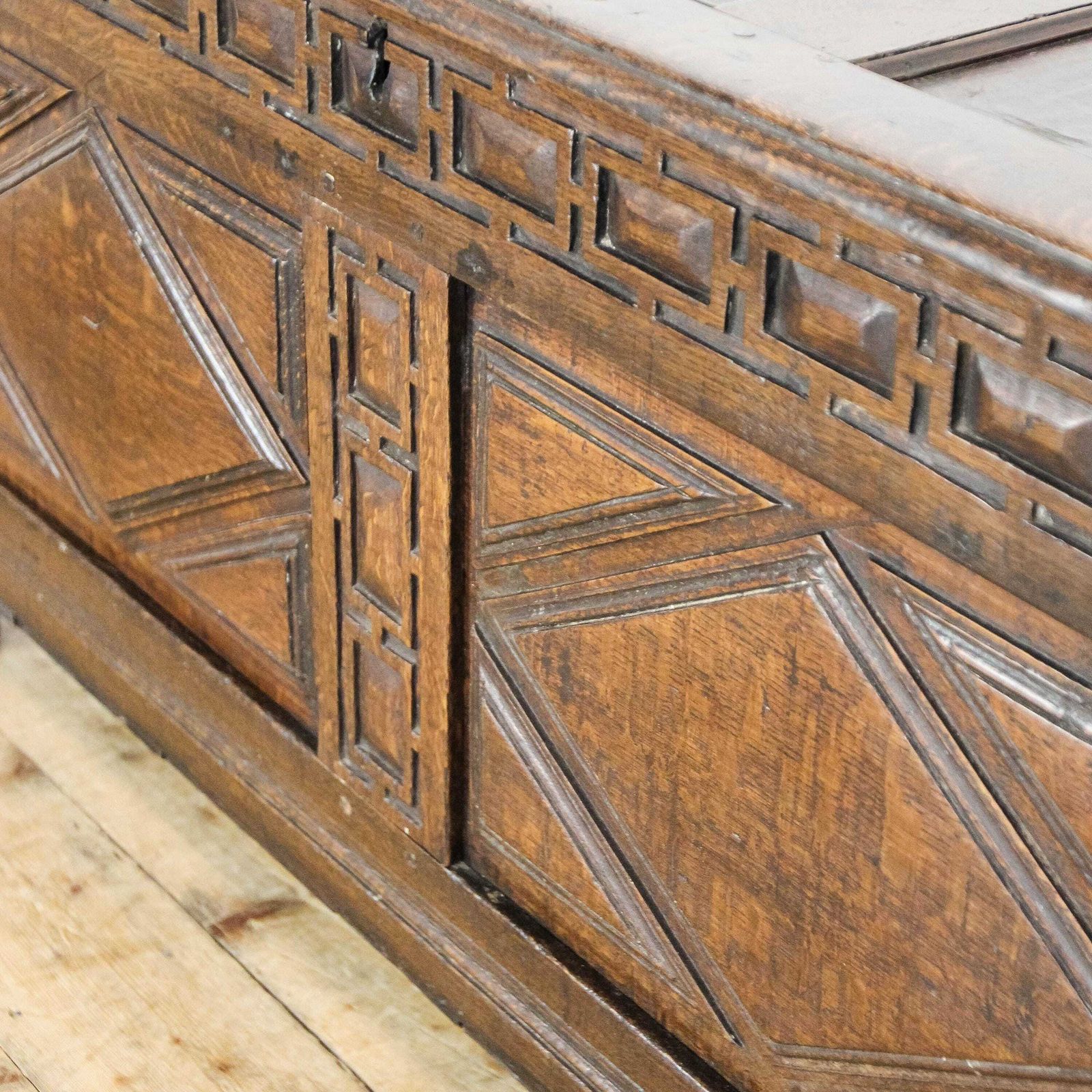 photo for sale Antique 19th Century Oak Coffer | Antique Furniture | Antique Trunk | Antique Oak Blanket Box | Antique Storage (M 6696)