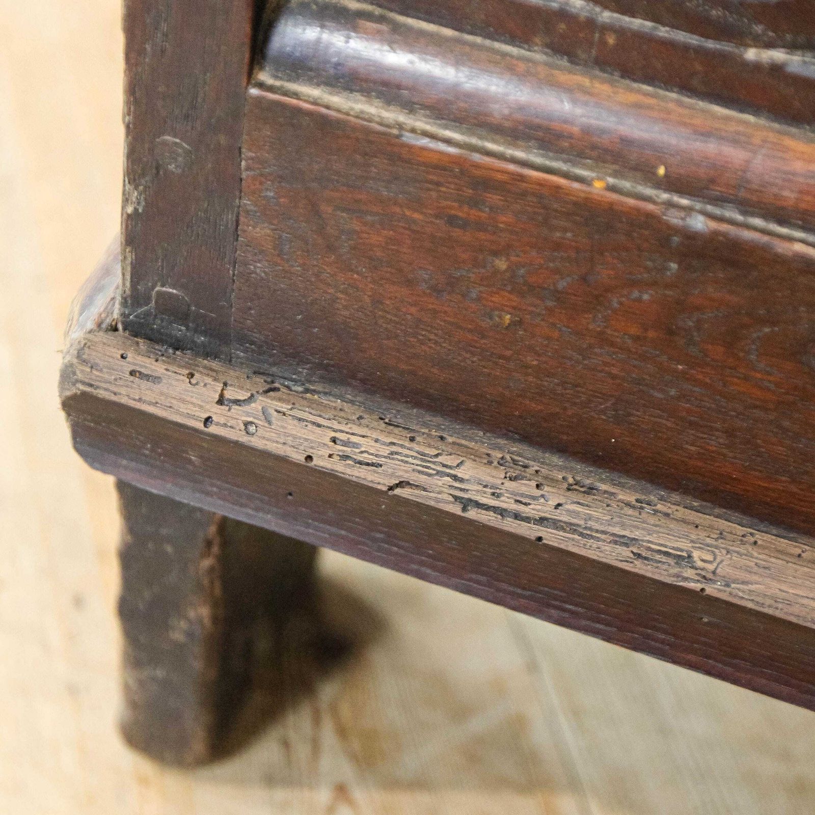 Furniture Antique Carved Oak Coffer | Antique Furniture | Antique Trunk | Antique Oak Blanket Box | Antique Storage (M 6777) photo