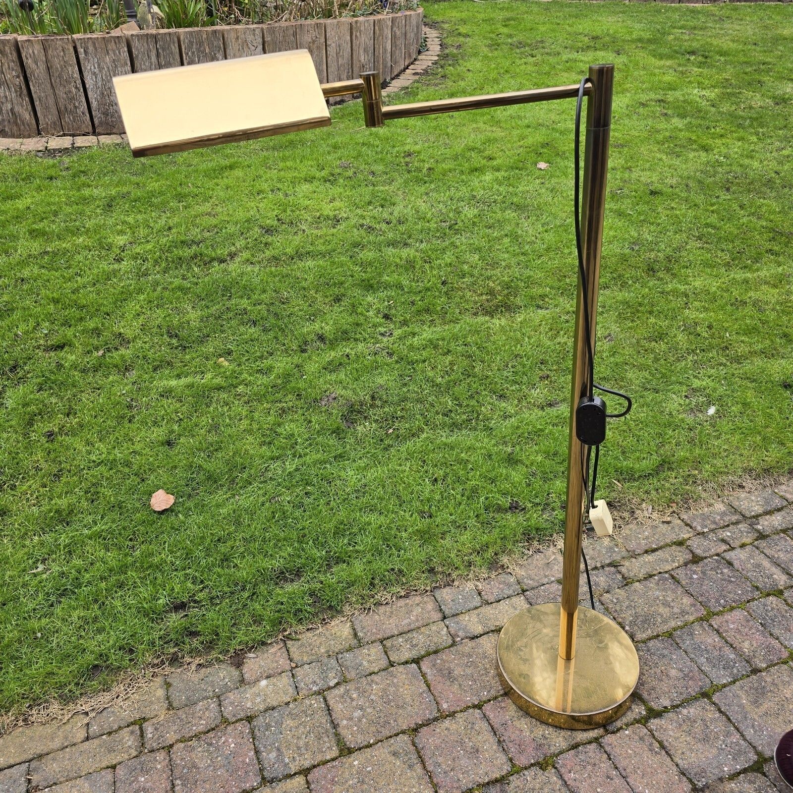 Vintage Floor Lamp Library Reading Pharmacy Brass Telescopic