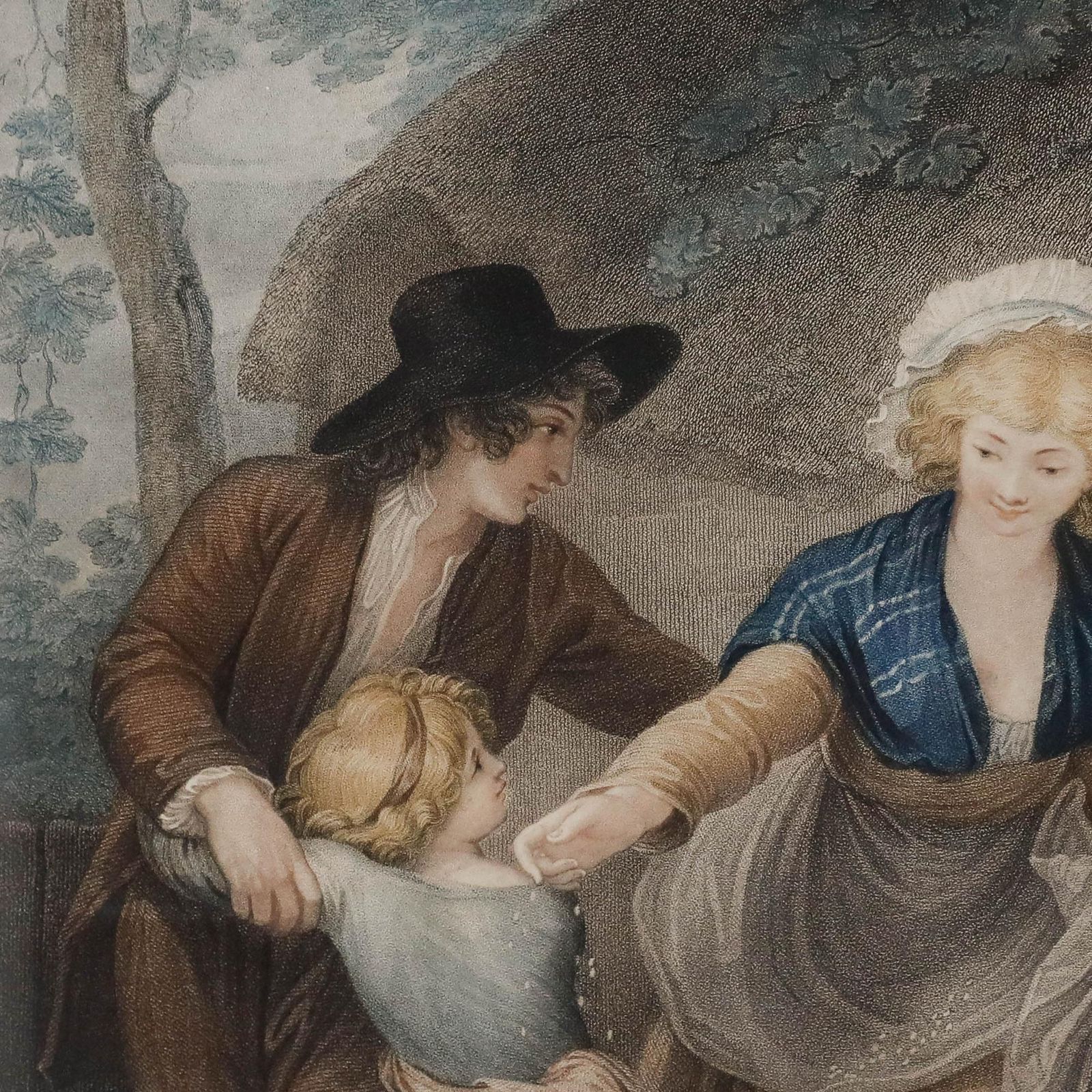 photo furniture Charles Knight After Thomas Stothard   Stipple Engraving, The Tenant's Family