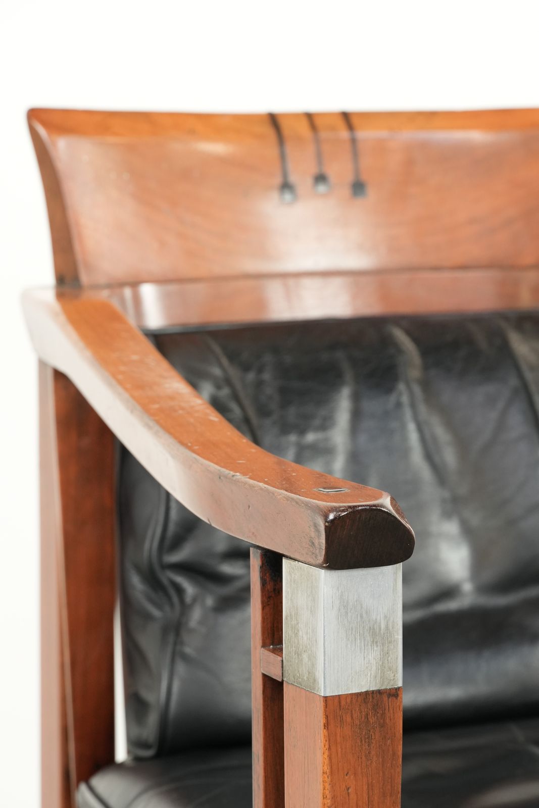 photo for sale Luxury Black Leather Schuitema Art Deco Design Dining, Occasional, Or Desk Chair From The Decoforma Series With Armrests