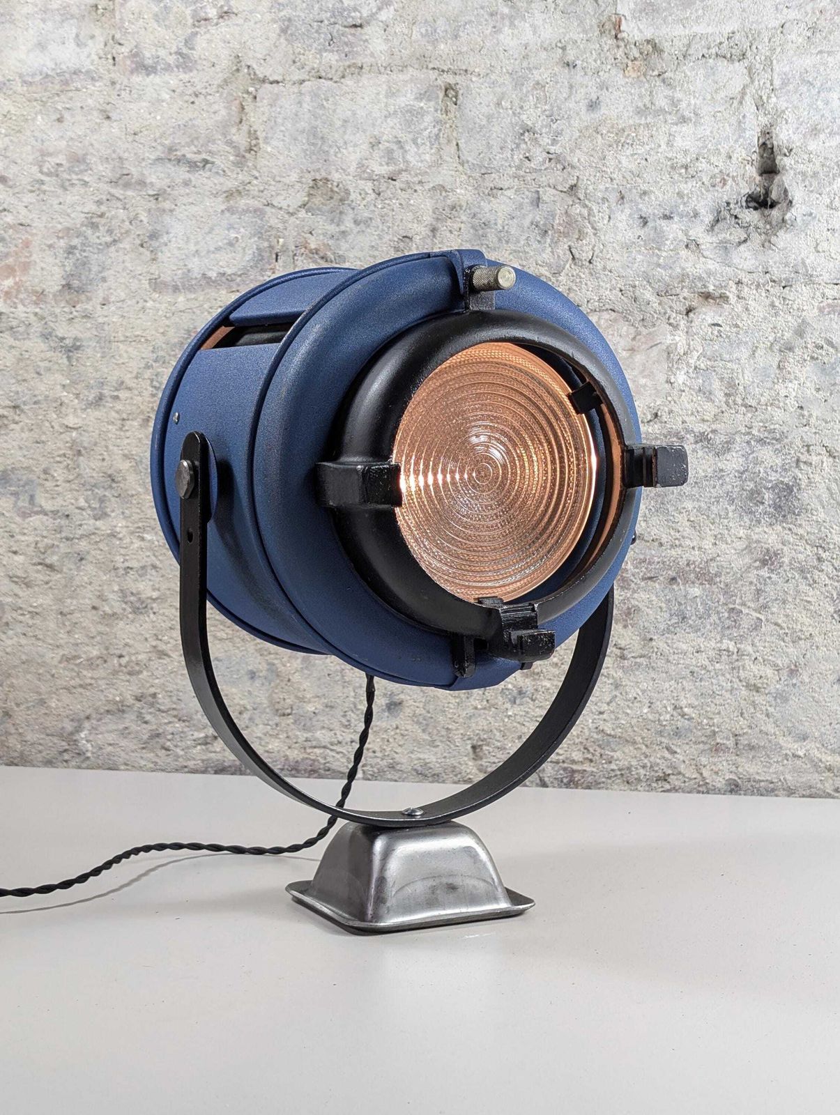 Vintage Industrial Stage Lamp 1980s Furse Spotlight Blue Theatre Light Desk Lamp E27 Pat Tested Loft Lighting