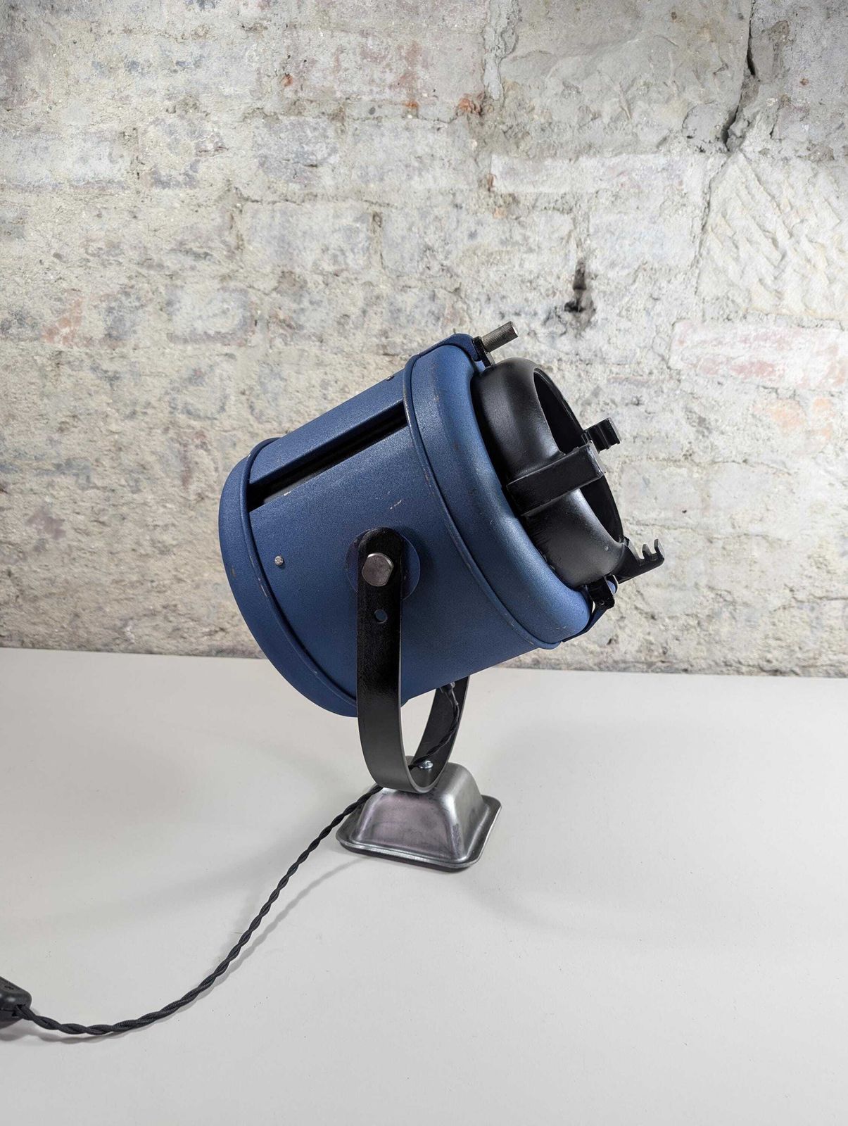 photo for sale Vintage Industrial Stage Lamp 1980s Furse Spotlight Blue Theatre Light Desk Lamp E27 Pat Tested Loft Lighting