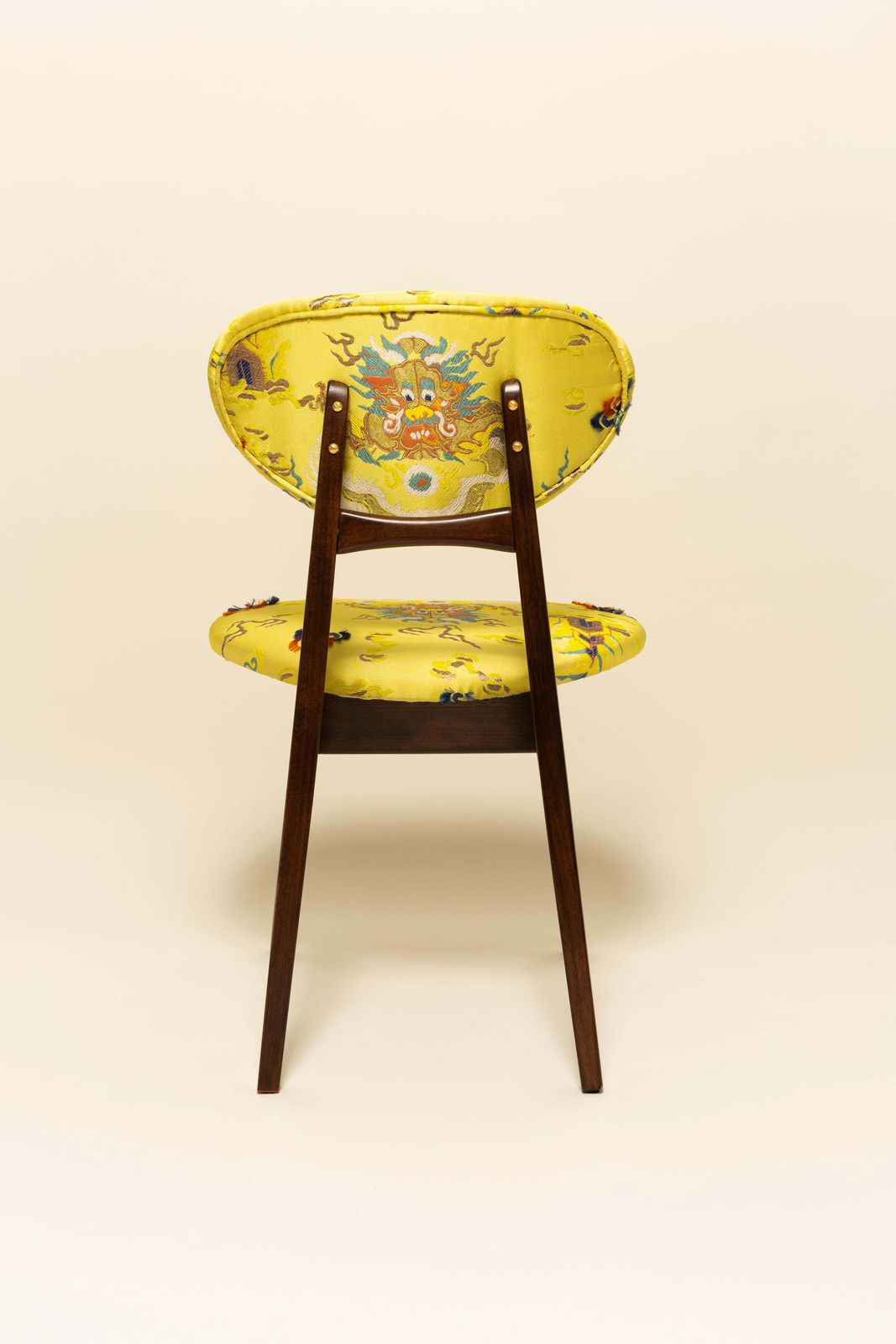 Meubels Mid Century Mushroom Chair, Geel Jacquard, Dedar, Naar Ontwerp Van J. Kedziorek, Jaren 1960 photo