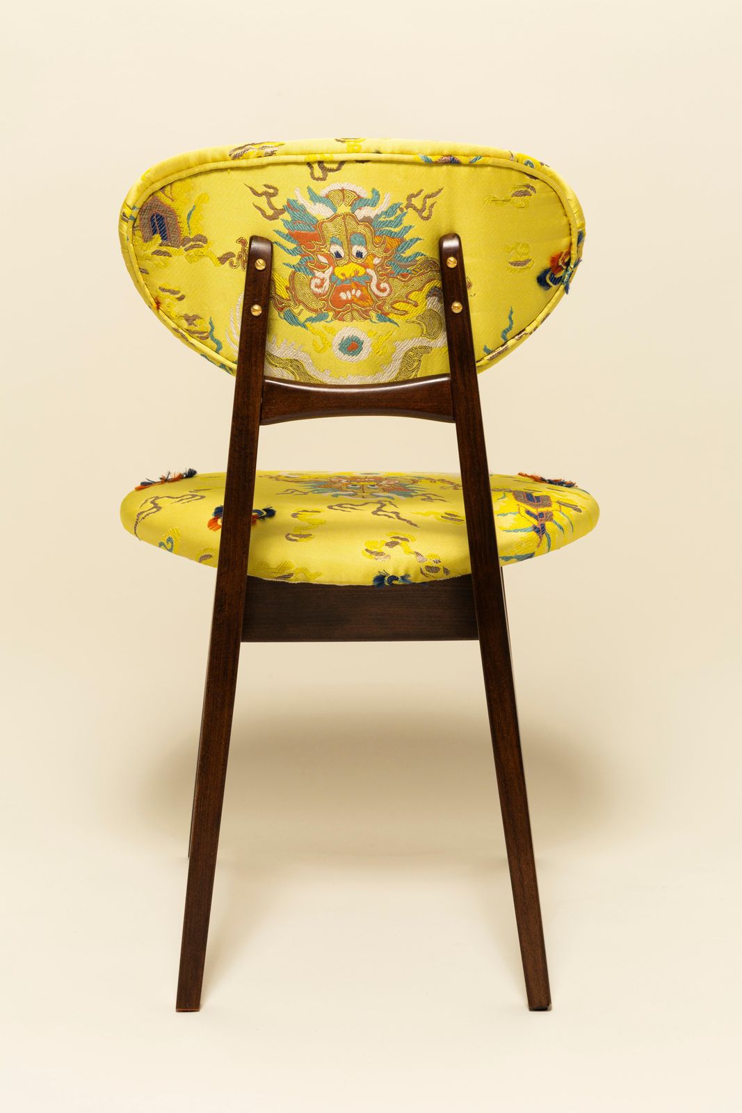 1021.0 Mid Century Mushroom Chair, Yellow Jacquard, Dedar, By J. Kedziorek, 1960s photo
