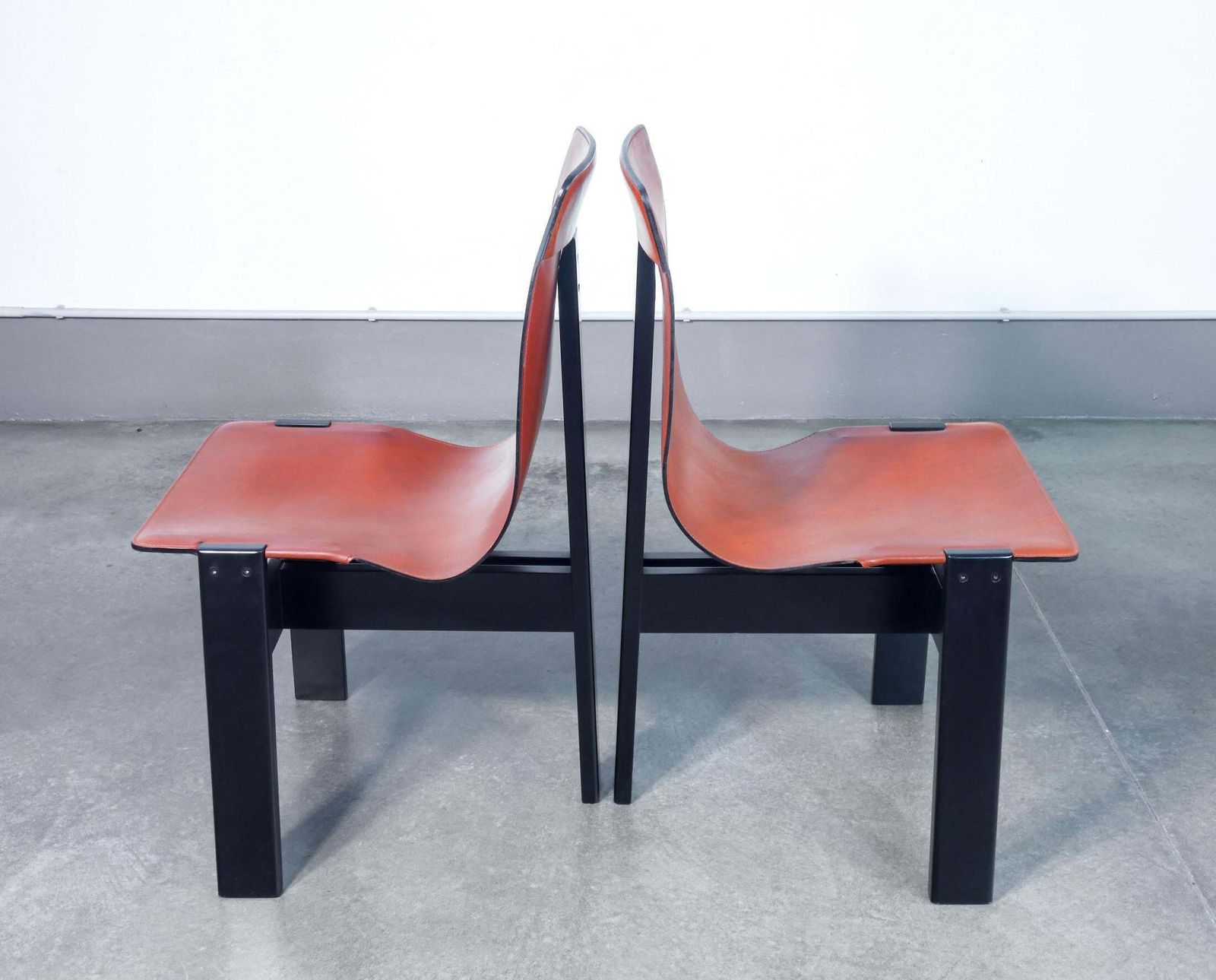 Set Of Four "Tre 3" Chairs Designed By Angelo Mangiarotti For Skipper. 1970s photo vintage