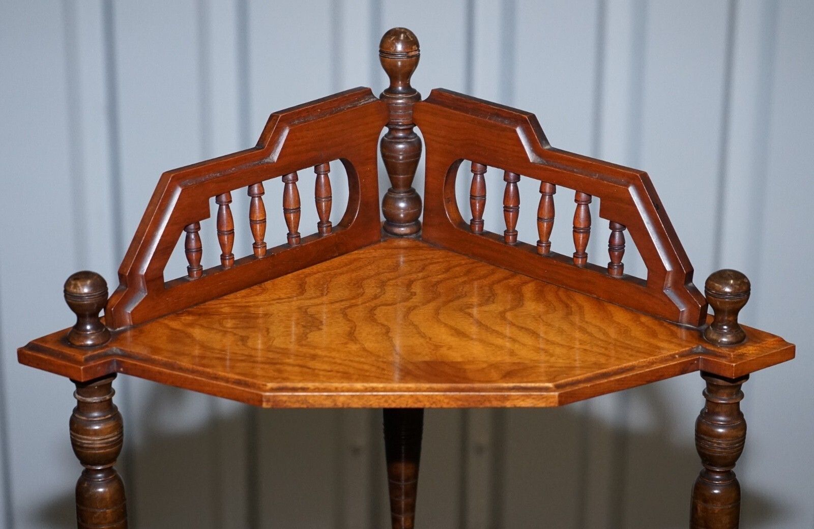 Victorian English Inlaid Burr Walnut Corner Whatnot Stand photo 650.0
