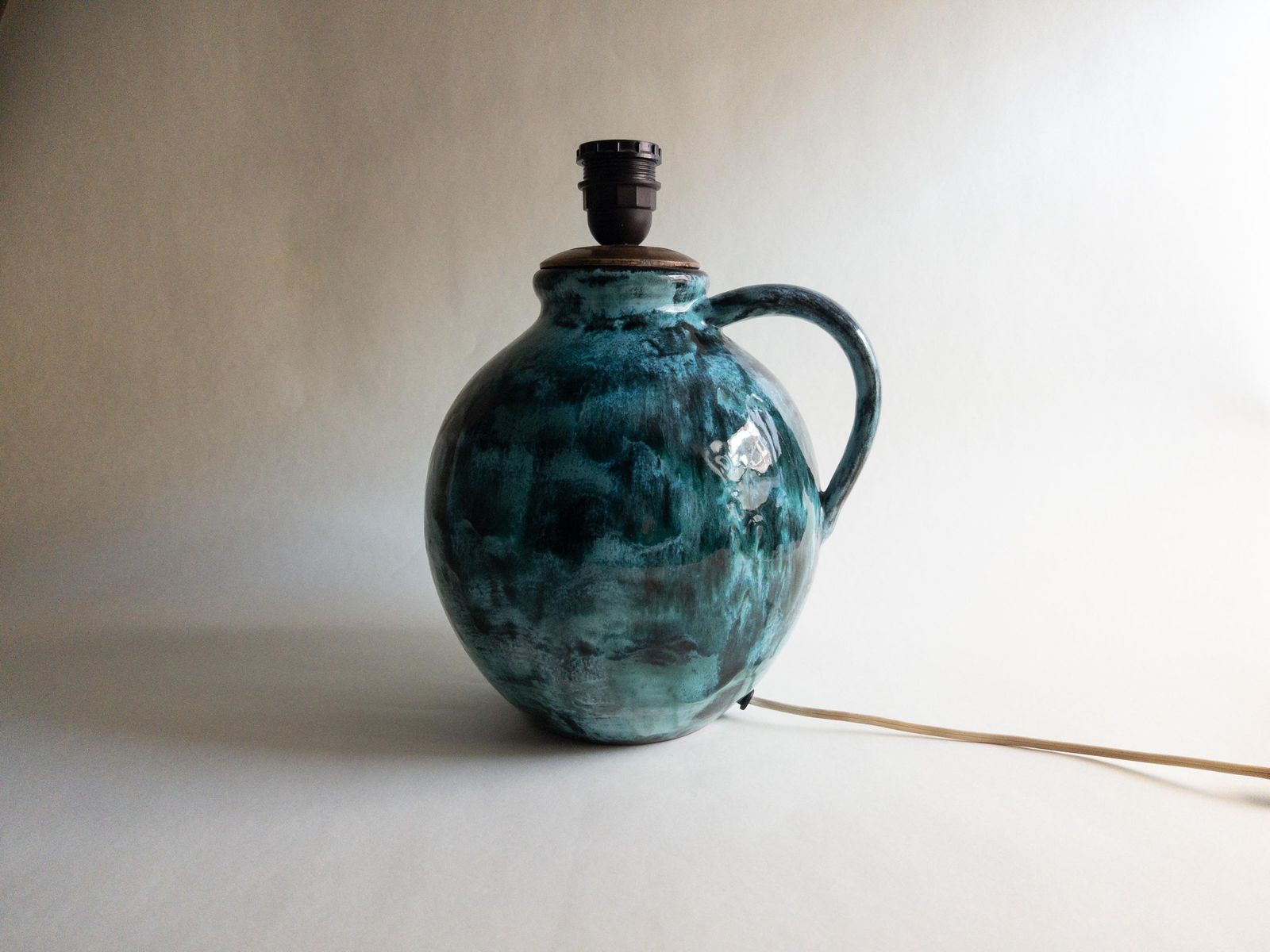 Gustav Spörri Ceramic Table Lamp Base, Swiss Mid Century Pottery photo furniture