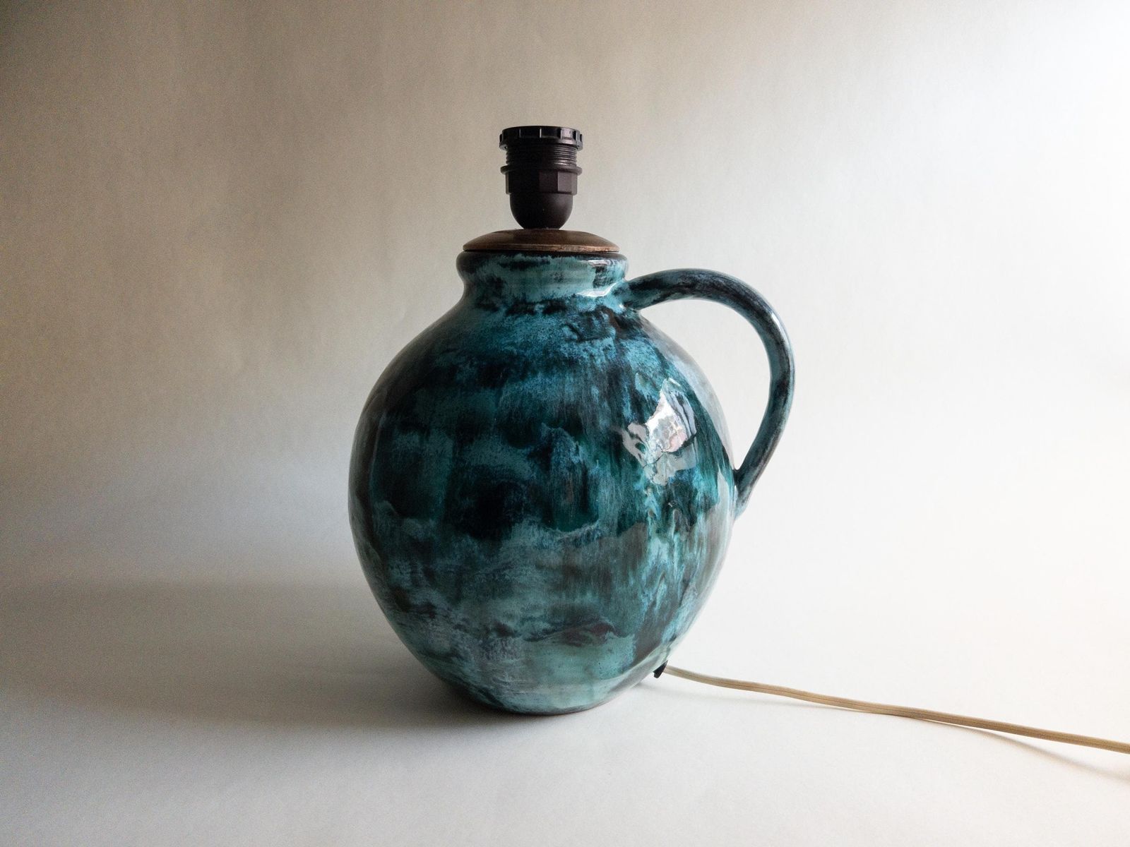 Gustav Spörri Ceramic Table Lamp Base, Swiss Mid Century Pottery photo buy