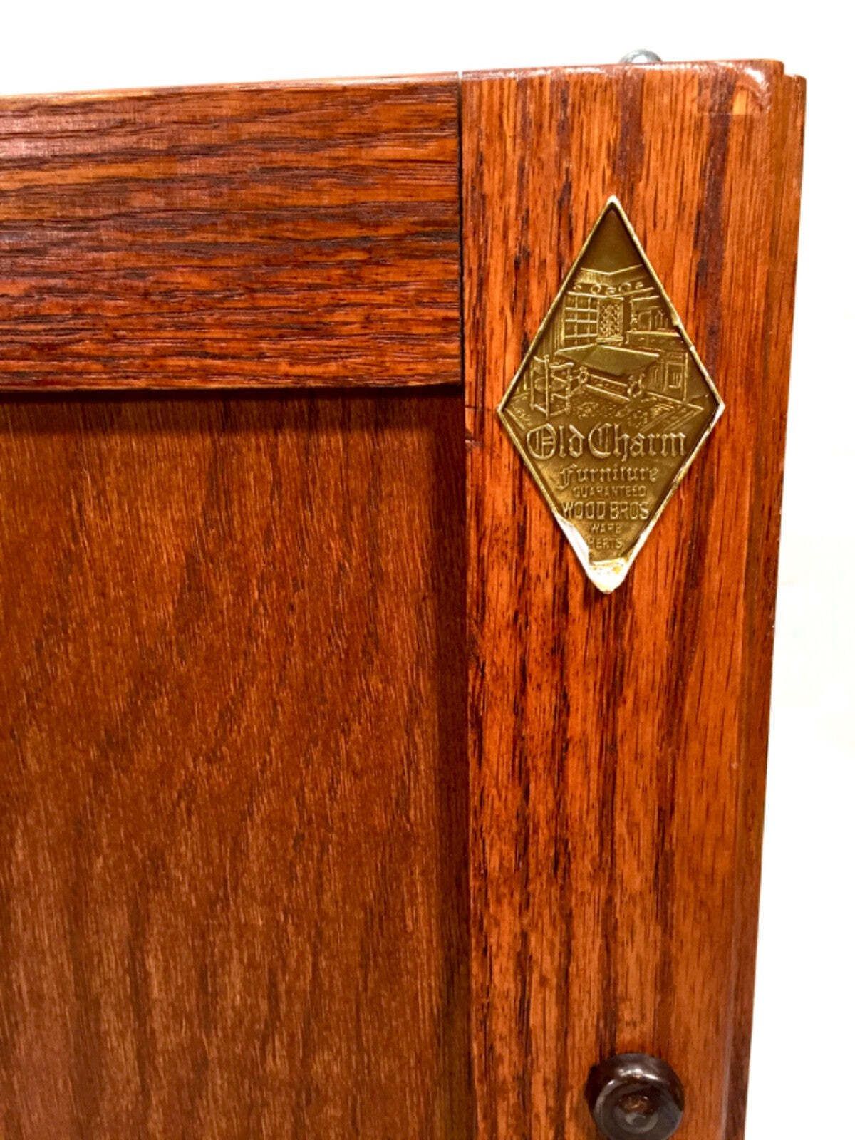 Vintage Wood Bros Old Charm Wooden & Glazed Fronted Shelving Cabinet / Bookcase photo vinterior