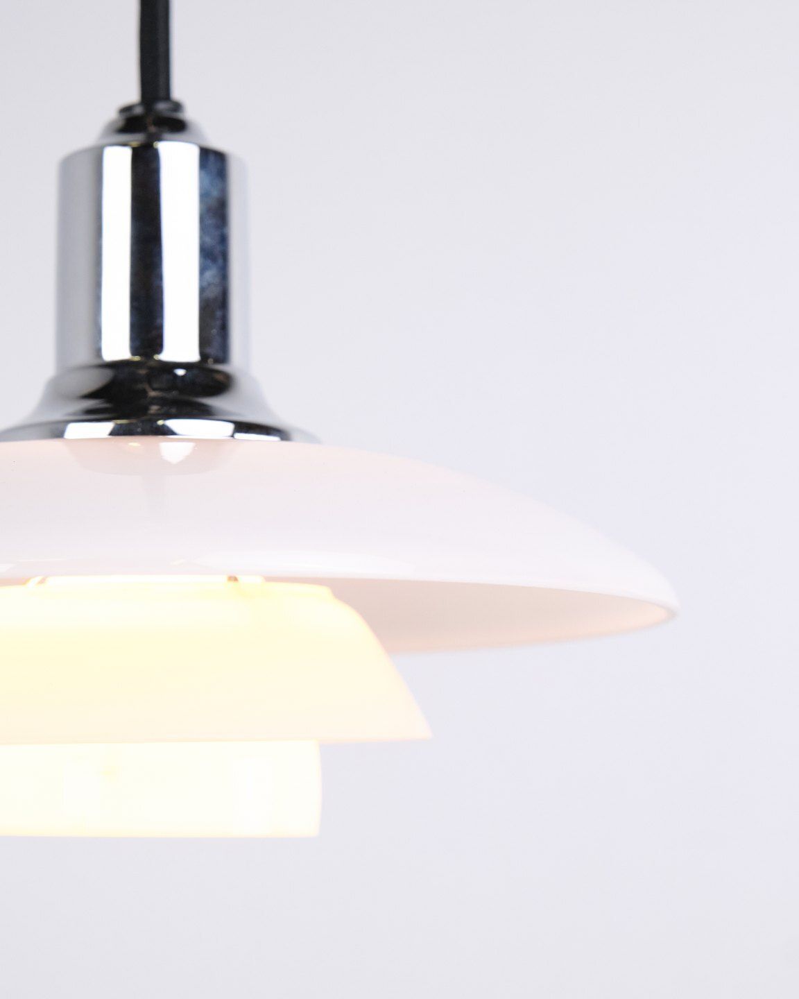 Poul Henningsen Pendant Lamp Model Ph 2/1 In Chrome For Louis Poulsen. photo for sale