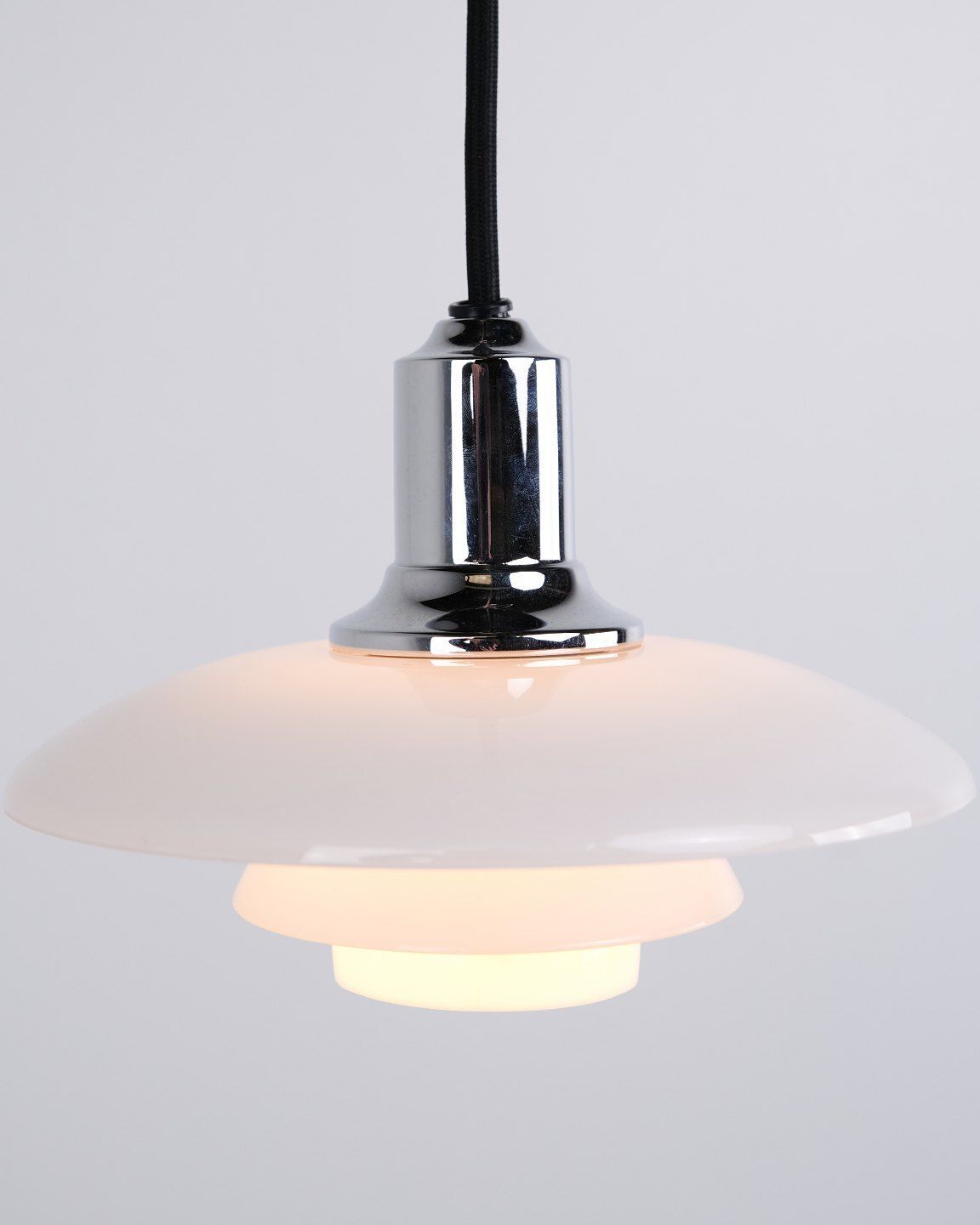 Poul Henningsen Pendant Lamp Model Ph 2/1 In Chrome For Louis Poulsen. photo 561.0