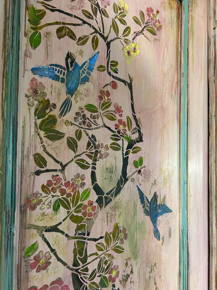 3200.0 Vintage Painted French Wardrobe With Chinoiserie Panels photo