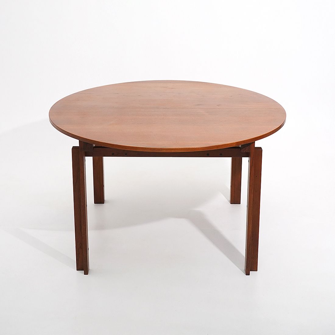 Extendable Round Table By Inge Klingeberg For France E Son, 1960s photo vintage