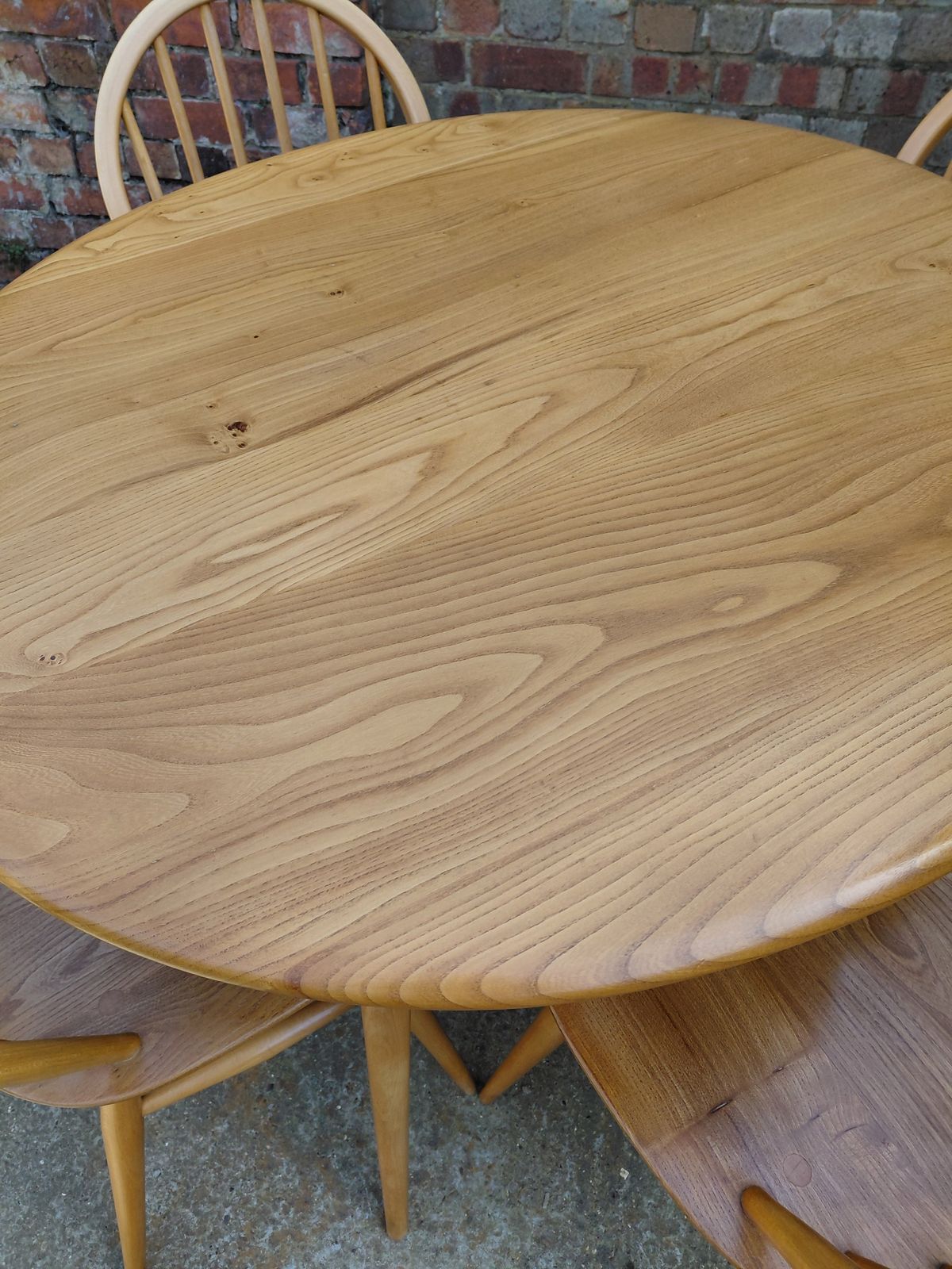 Furniture Ercol Blonde Oval Breakfast Table   Model Number 396  & Set Of 4 Ercol Chairs Model 370 photo