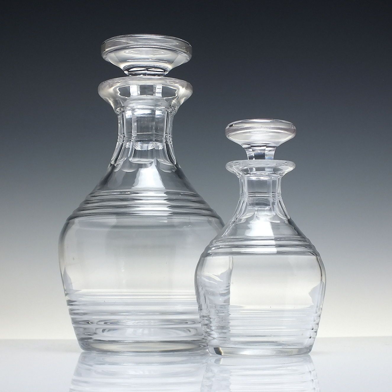 Four Antique Art Deco Stuart Crystal Wine & Spirit Glass Decanters C1920 30 photo for sale