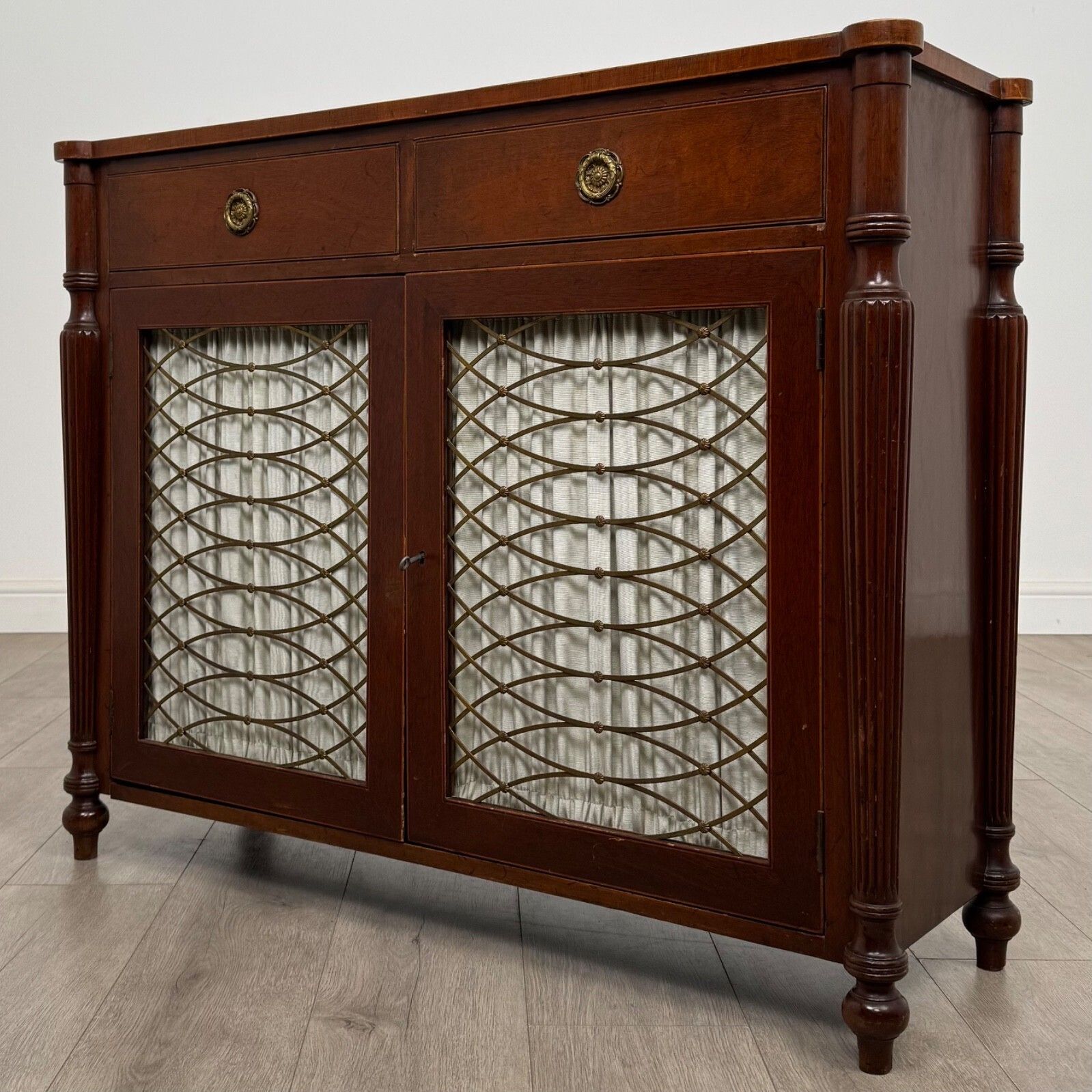 Antique 19th Century Regency Style Cupboard In Mahogany ( Af 5438 ) photo for sale