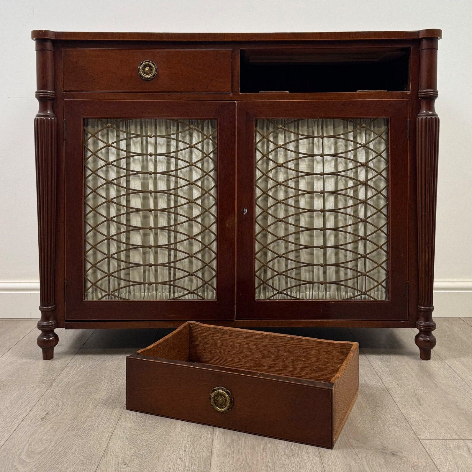 Furniture Antique 19th Century Regency Style Cupboard In Mahogany ( Af 5438 ) photo