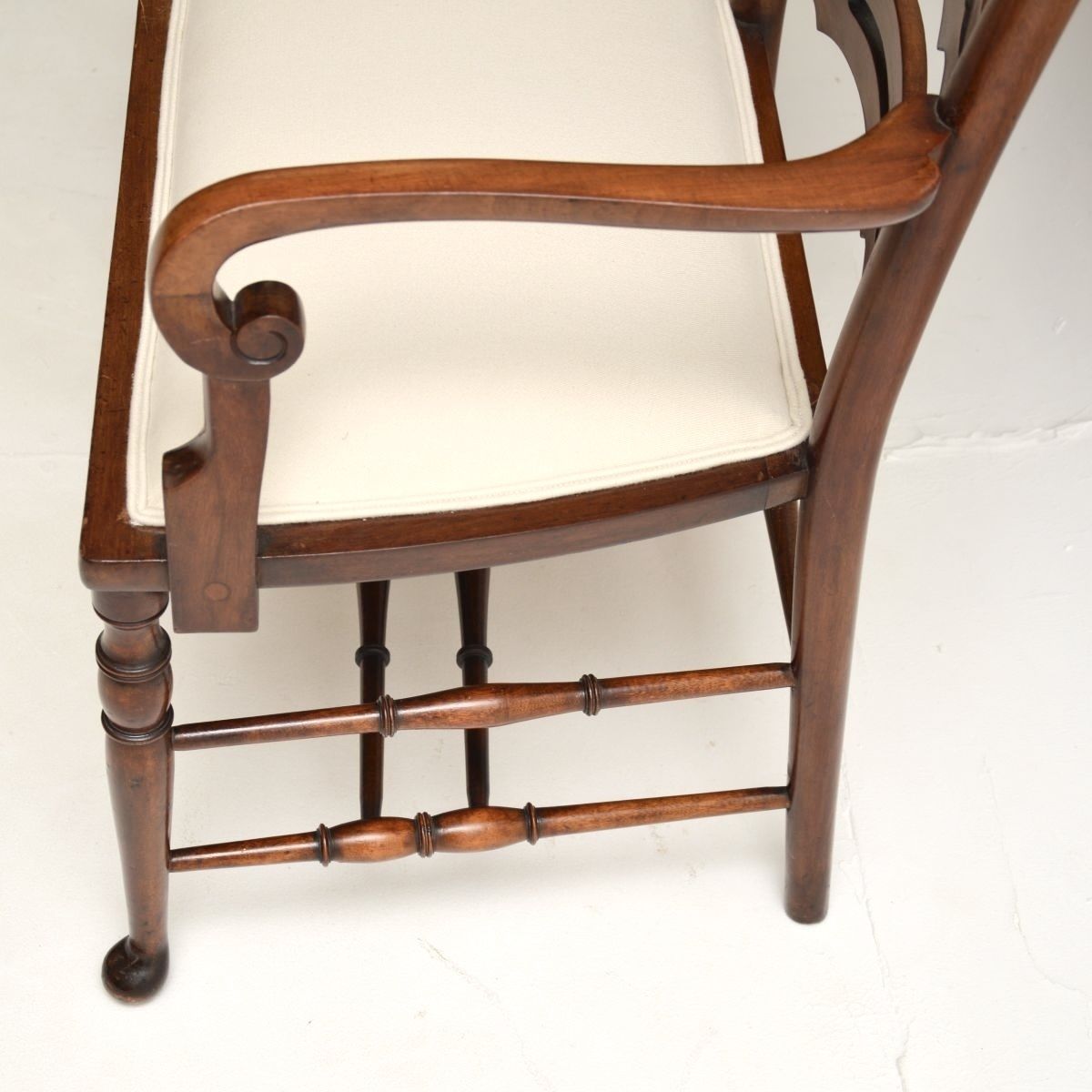 Antique Mahogany Ladderback Settee photo buy