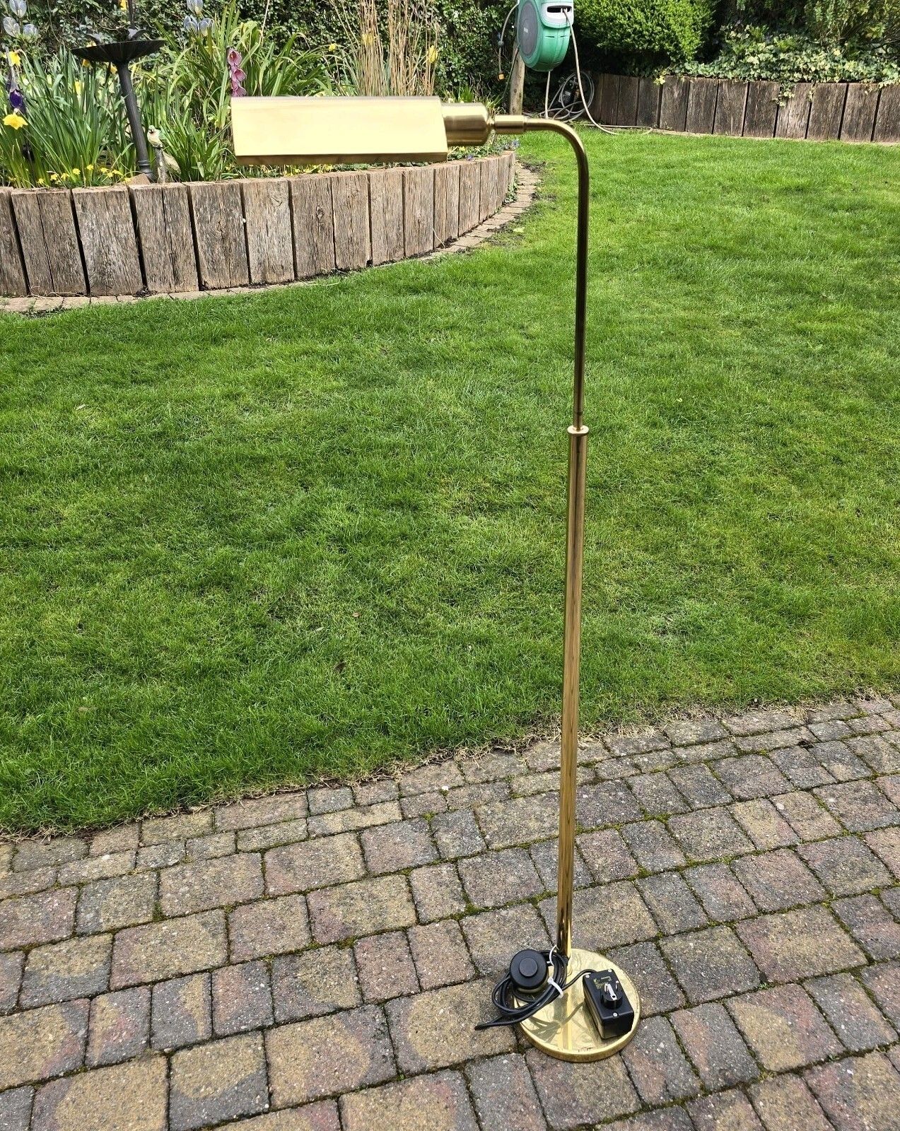 Vintage Floor Lamp Library Reading Pharmacy Brass Deknudt Belgium Rare