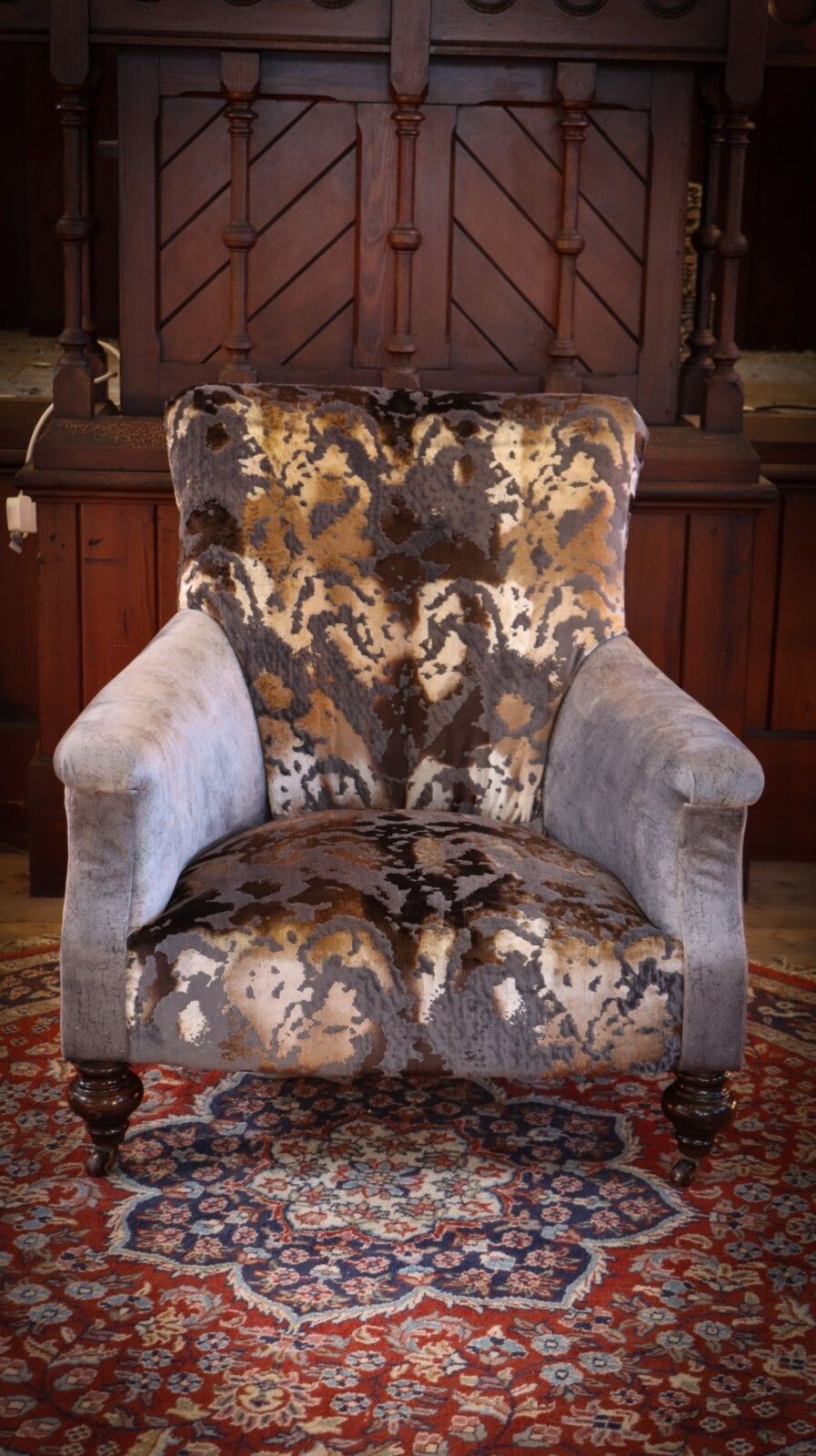 Stunning John Sankey Slipper Armchair Cosmos Velvet Dark Grey Club £5500 photo vinterior