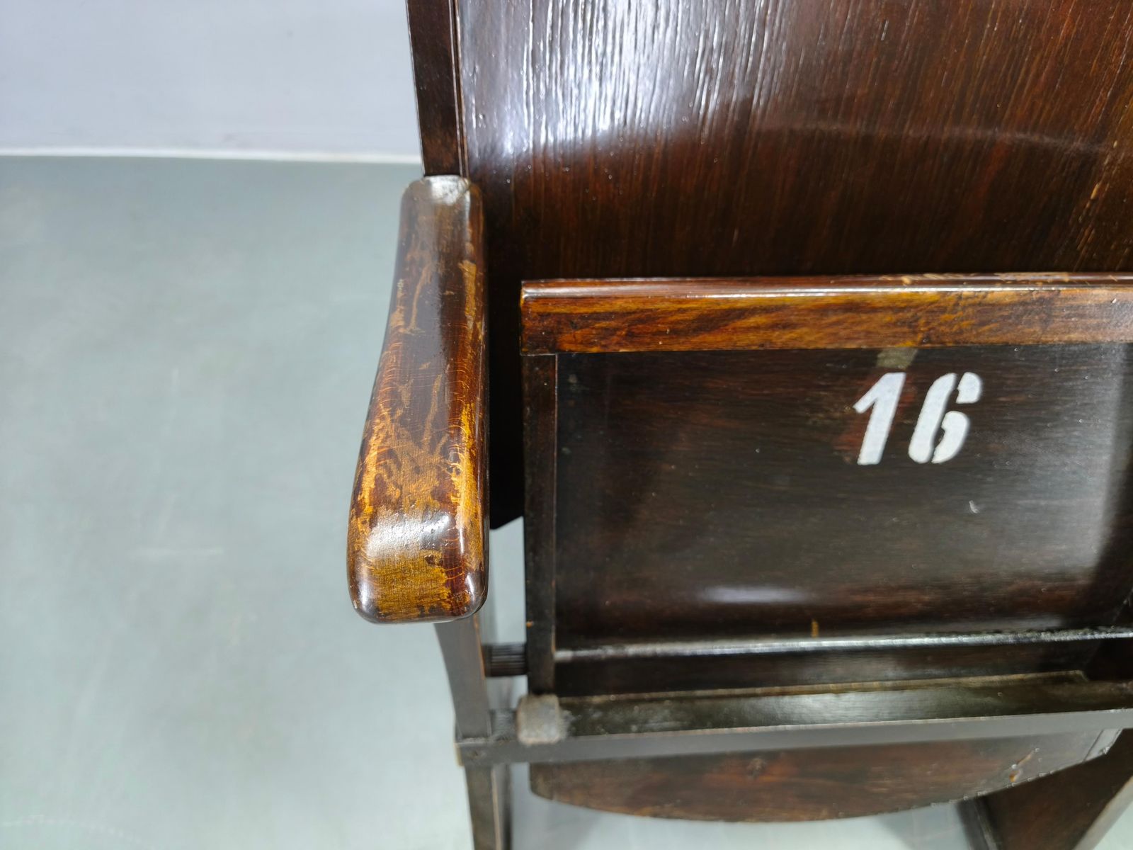 1940s Thonet Cinema Double Seat, Beech Wood Theater Bench photo vintage