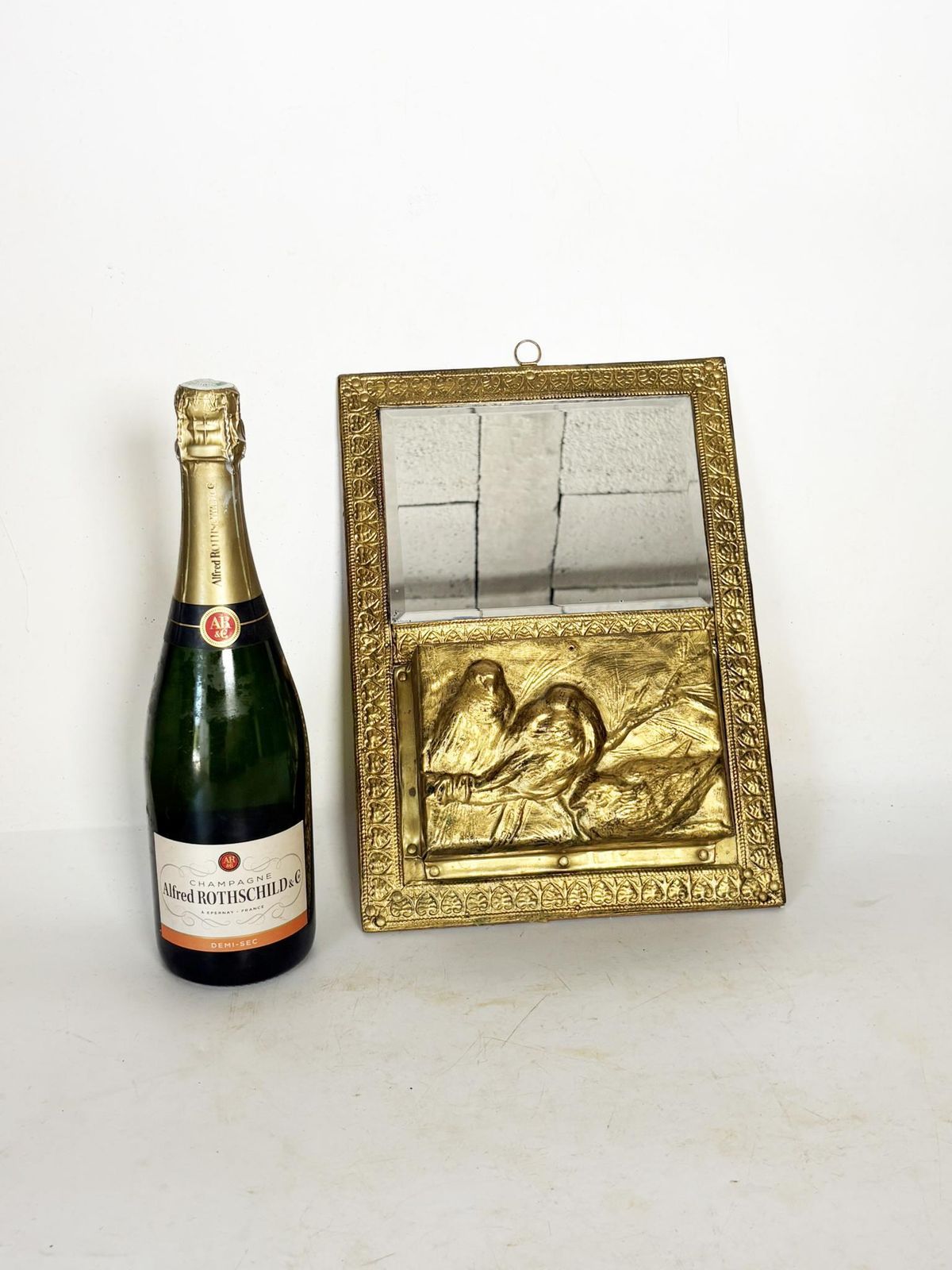 Letter Holder, Gilded Mirror, France, 1970 photo Home Decor