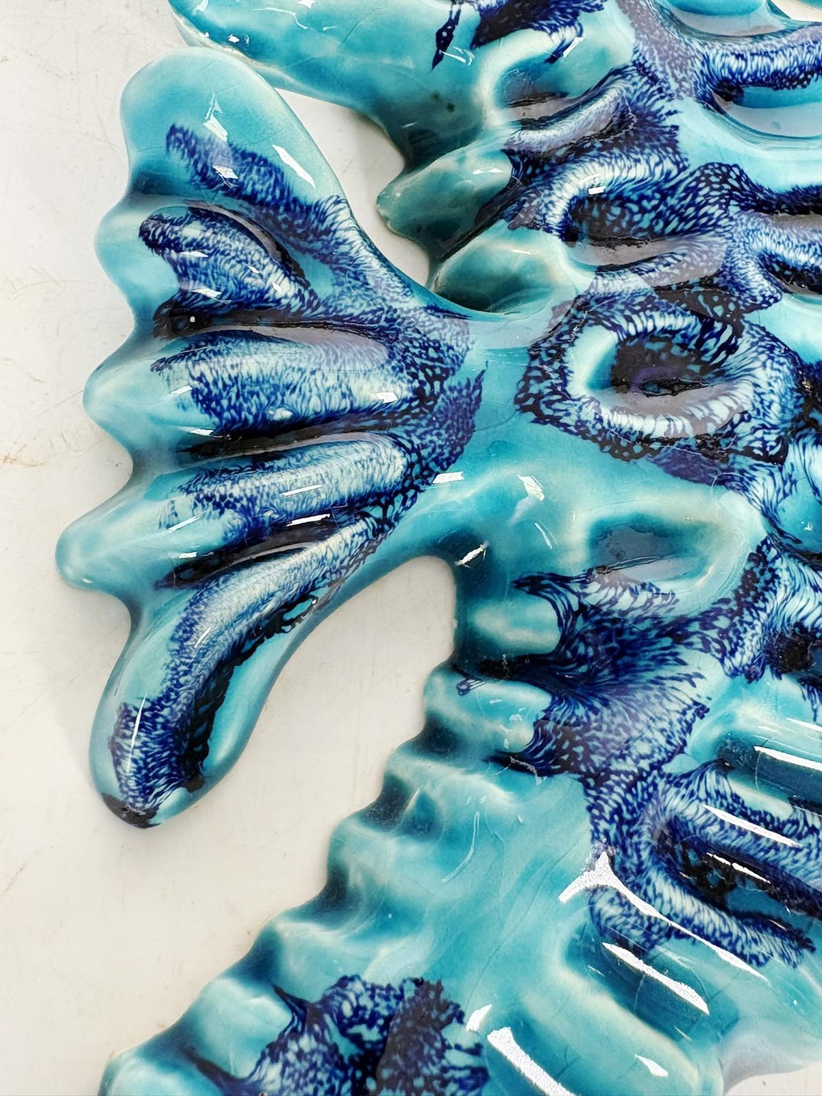 Blue Wall Decoration Made Of Glazed Ceramic, France, 1970 photo buy