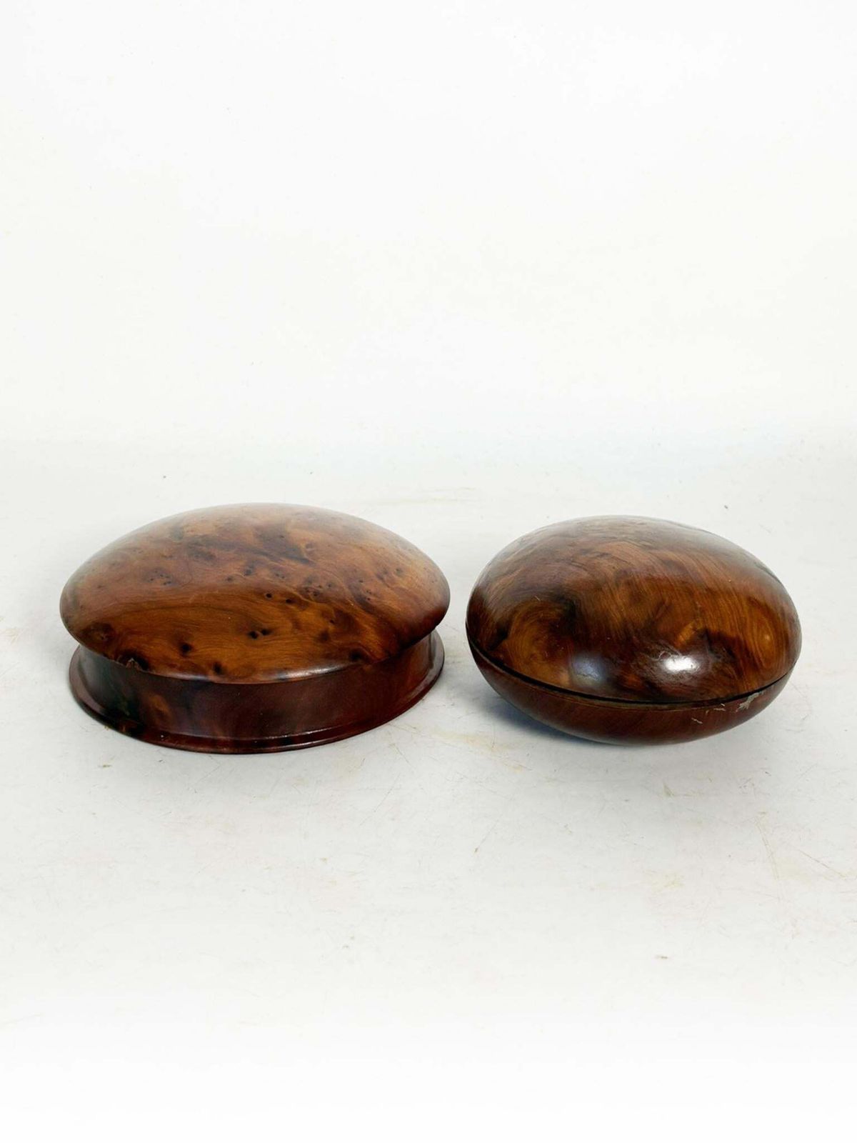 2 Round Wooden Boxes, France, 1970 photo furniture