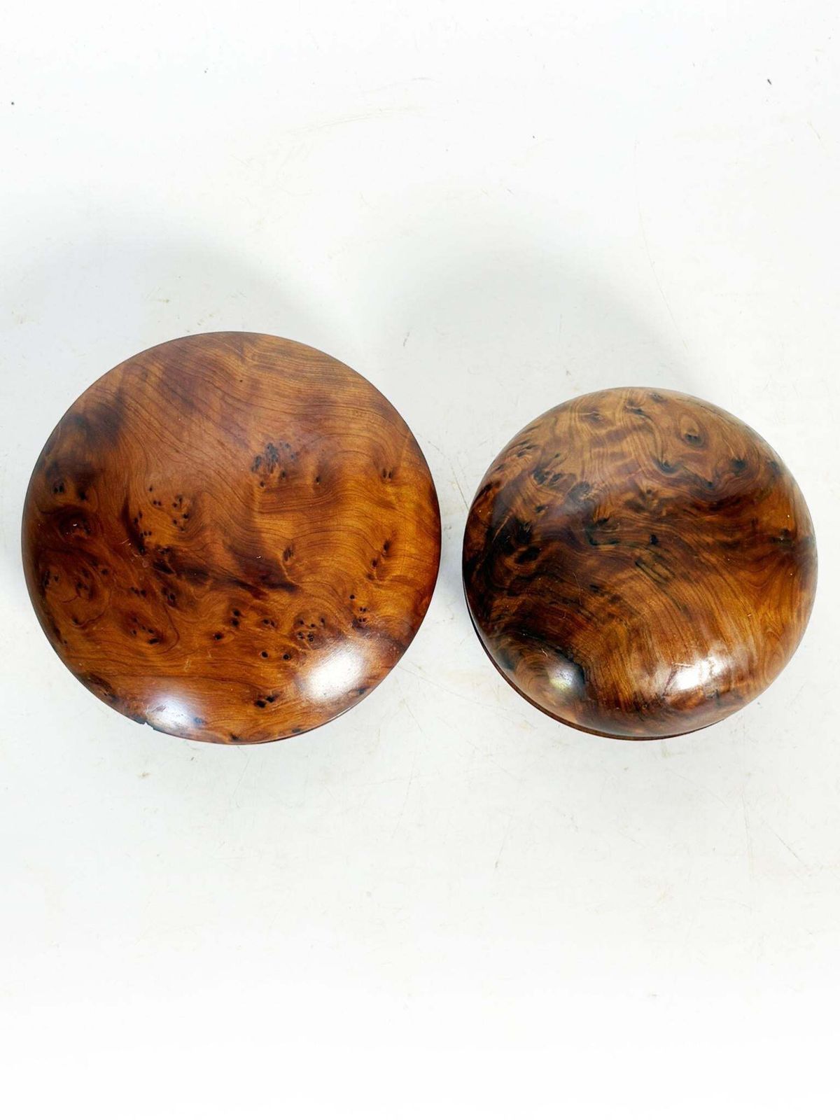 2 Round Wooden Boxes, France, 1970 photo for sale