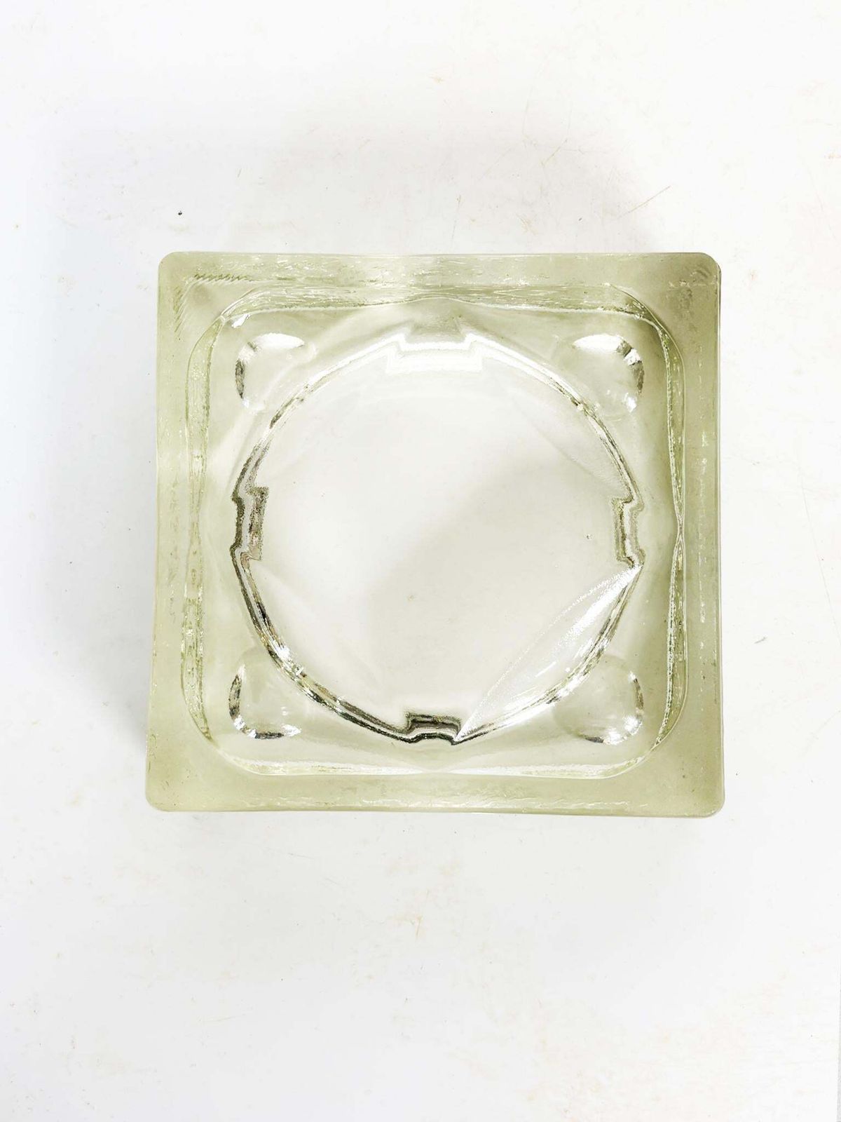 Square Glass Ashtray, Art Deco Style, Saint Gobain Glass, France, 1940 photo buy