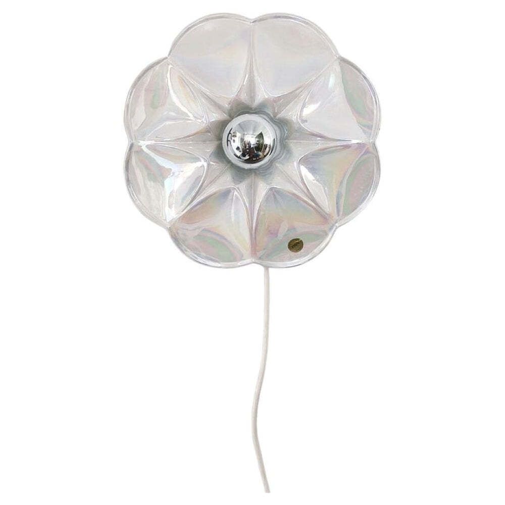 Mid Century Iridescent Porcelain Wall Lamp By Goebel For Pan Germany 1970s