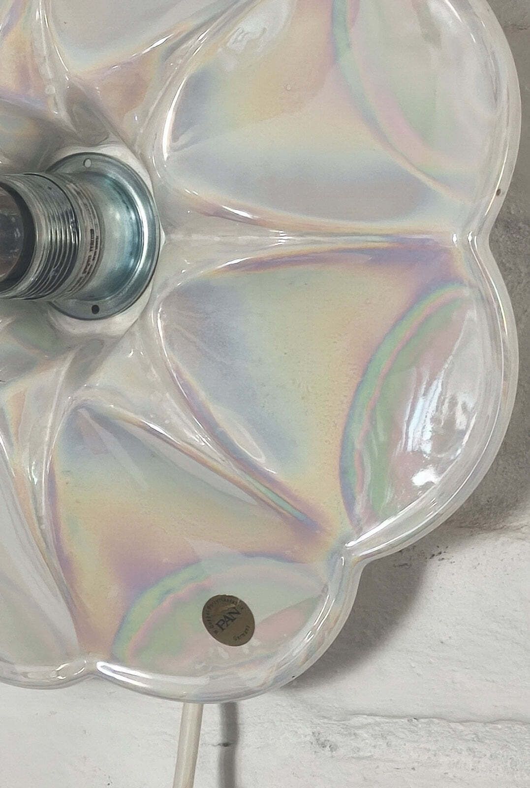 Mid Century Iridescent Porcelain Wall Lamp By Goebel For Pan Germany 1970s photo vinterior