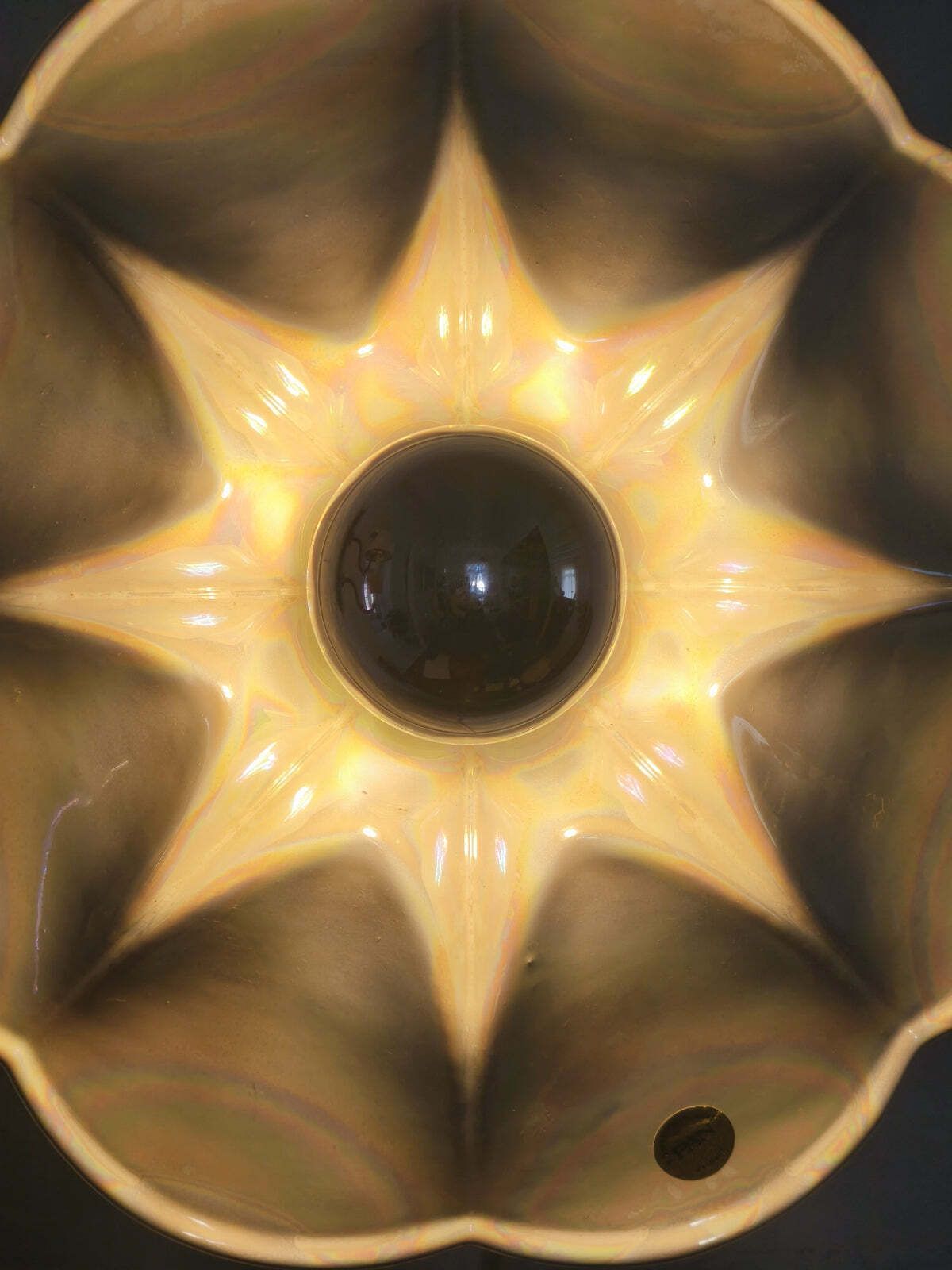 photo vinterior Mid Century Iridescent Porcelain Wall Lamp By Goebel For Pan Germany 1970s