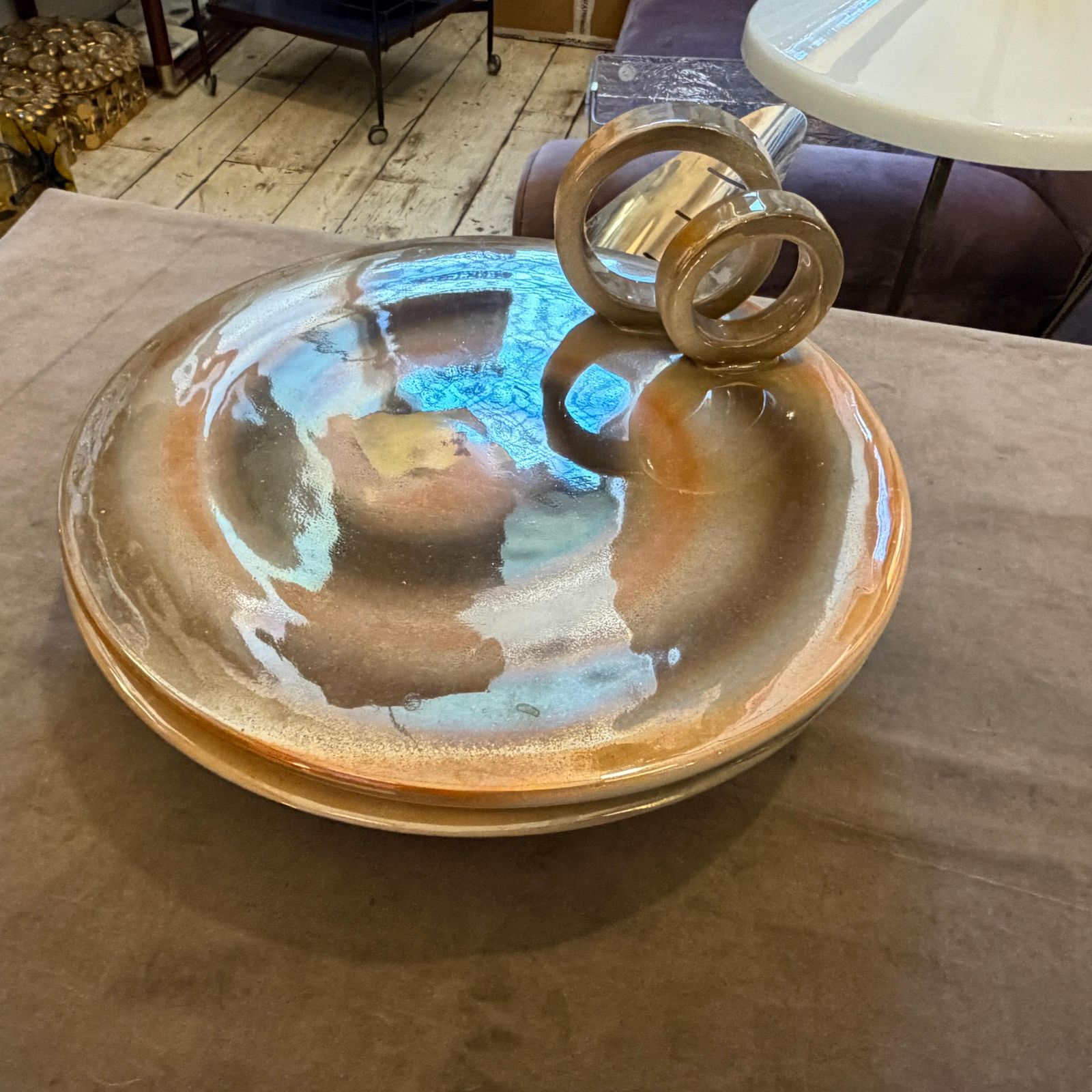 A Rare 1950s Mid Century Modern " Lustro " Italian Ceramic Centerpiece photo furniture