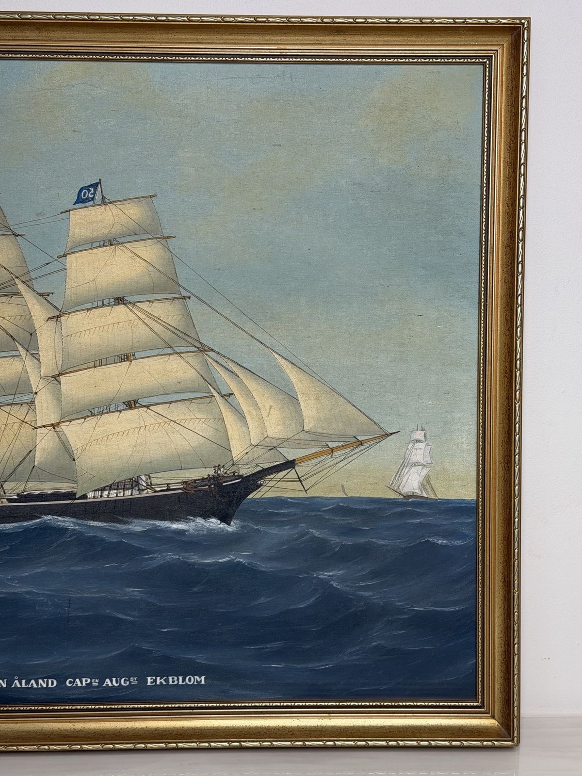 “Britannia Of åland Under Full Sail” — Captain August Ekblom Baltic Trading Barque | After Andreas G. Lind, London 1869 | B. Hartvik, Mariehamn 1979 photo vintage