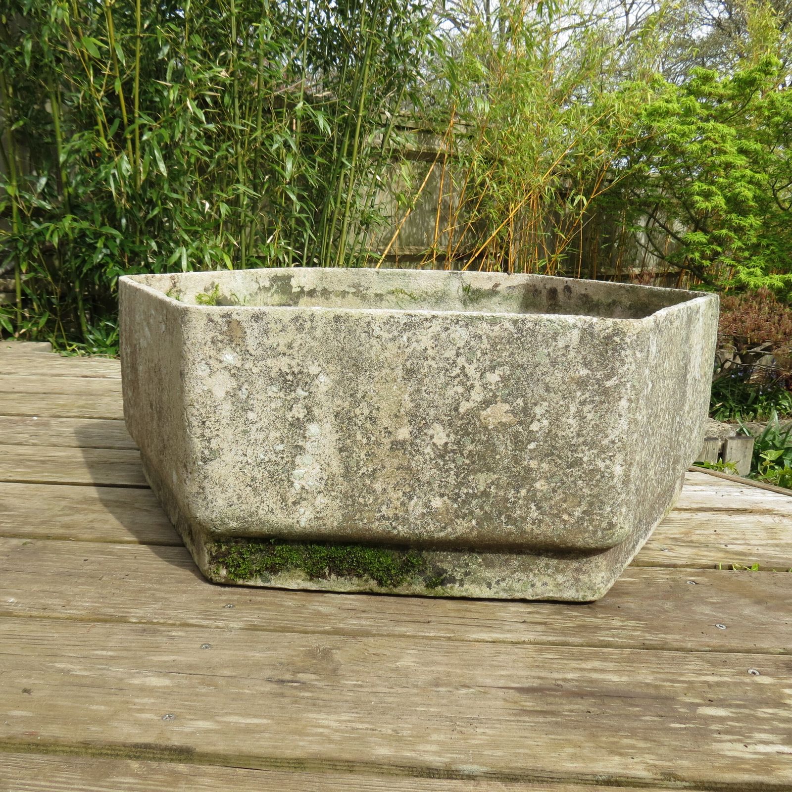 Large Hexagon Concrete Garden Planter 1970s photo vinterior