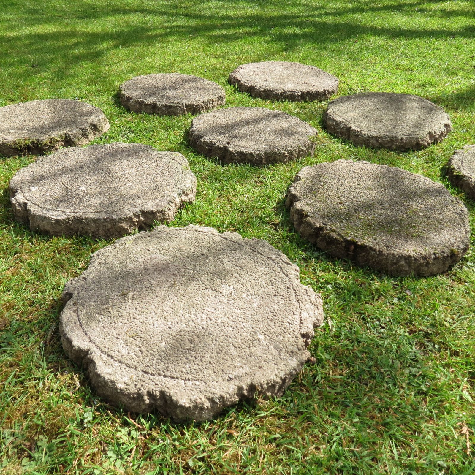 Set Of 10 Stepping Stone Concrete Wooden Form 1970s