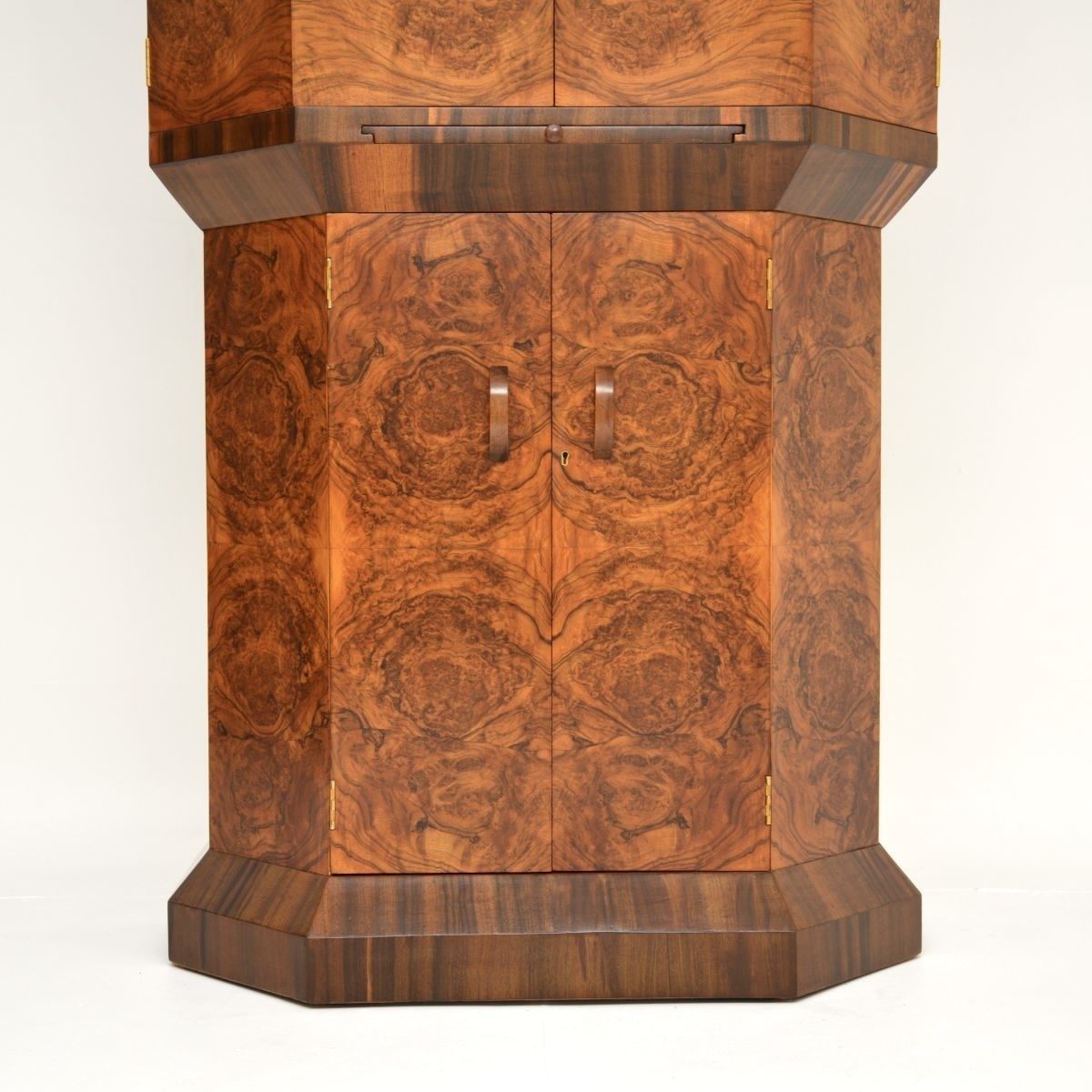 Art Deco Burr Walnut Cocktail Drinks Cabinet photo vinterior