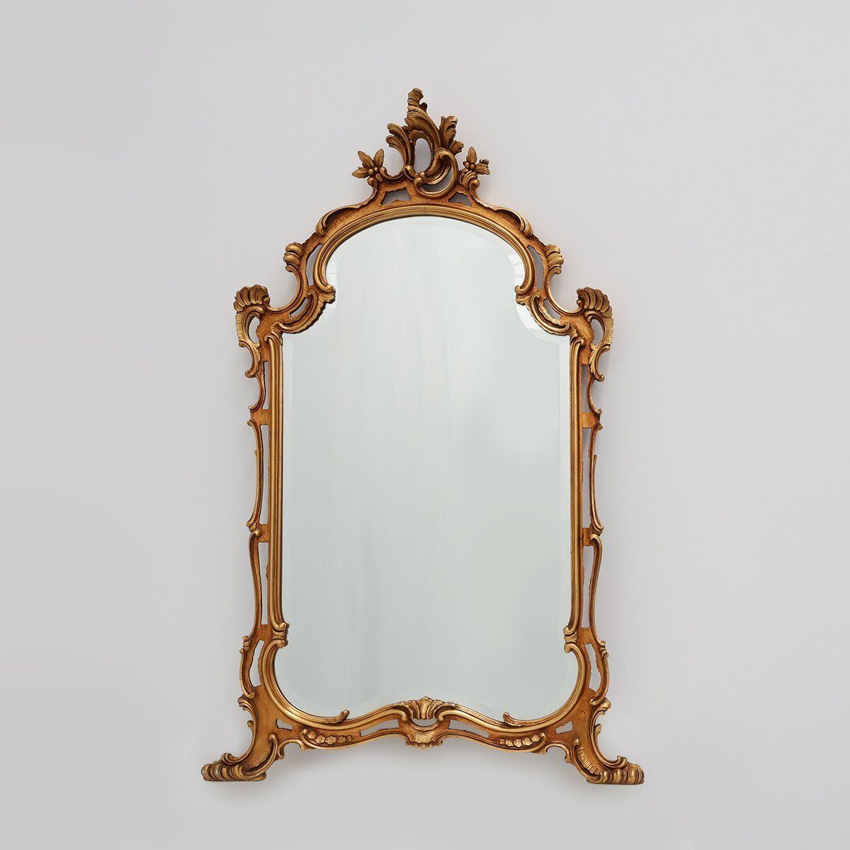 Large Vintage Louis XV Baroque Gilt Wooden Mirror, Belgium, 1950s